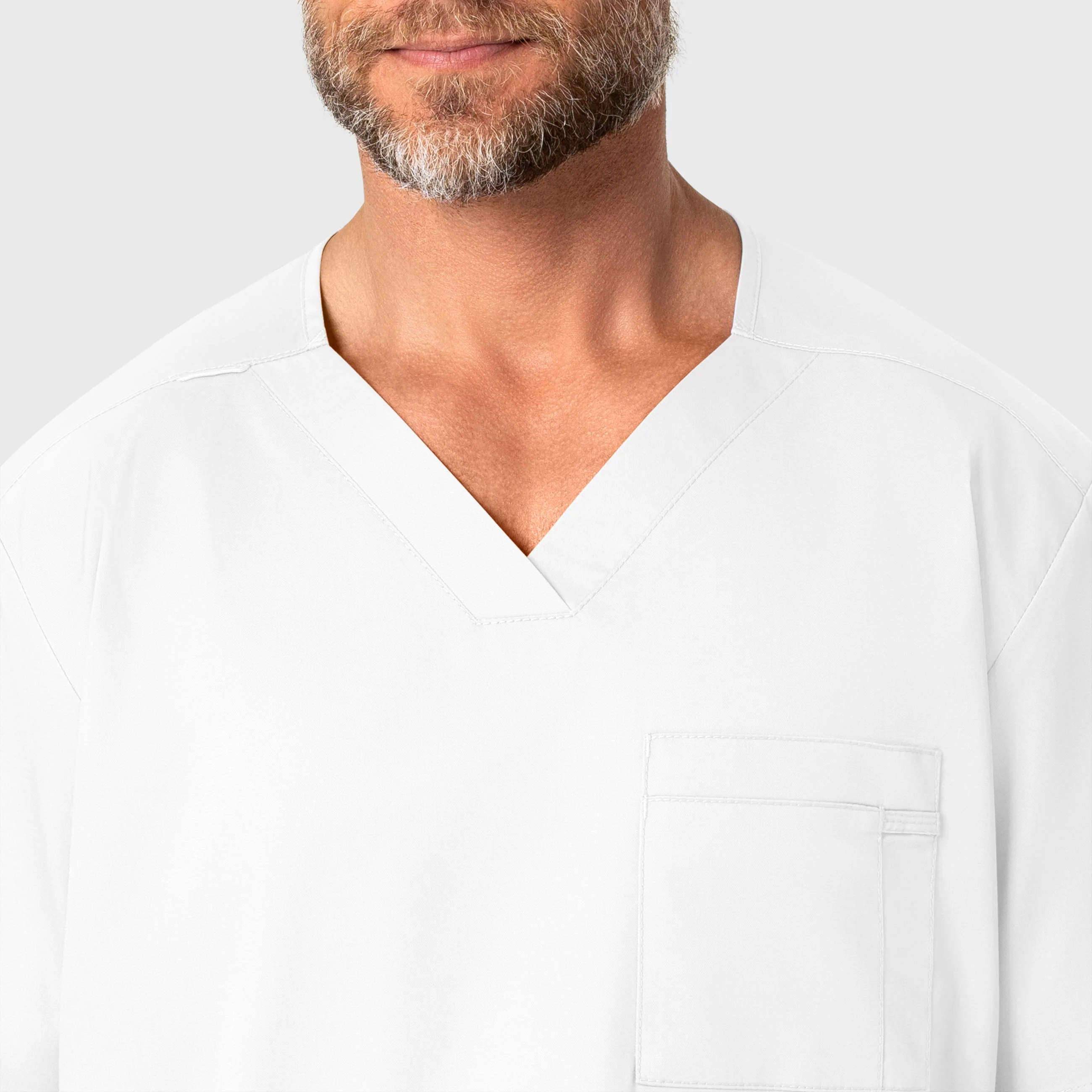 WonderWORK Men's V-Neck Scrub Top - White - Image 5