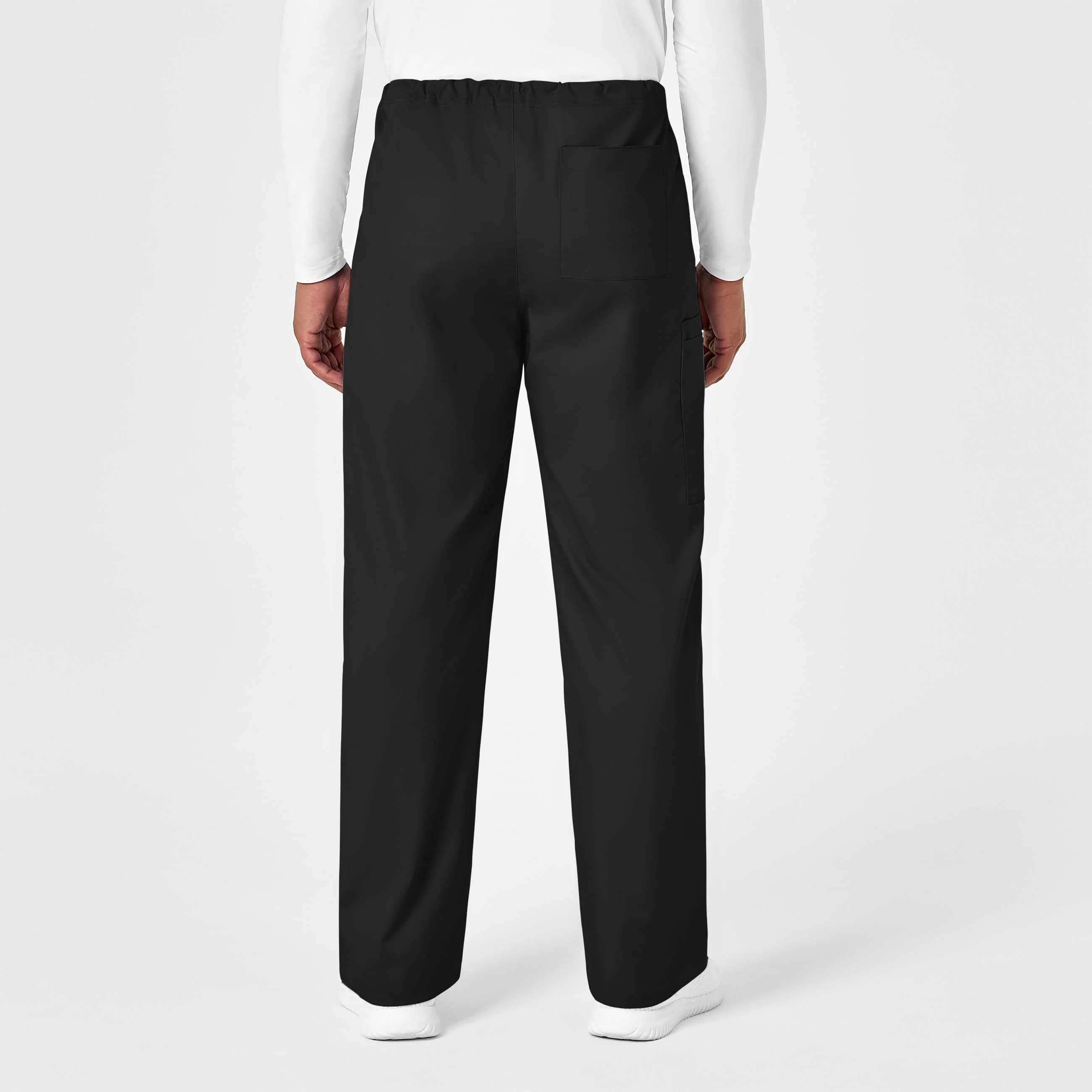 WonderWORK Unisex Drawstring Cargo Scrub Pant - Black - Image 10