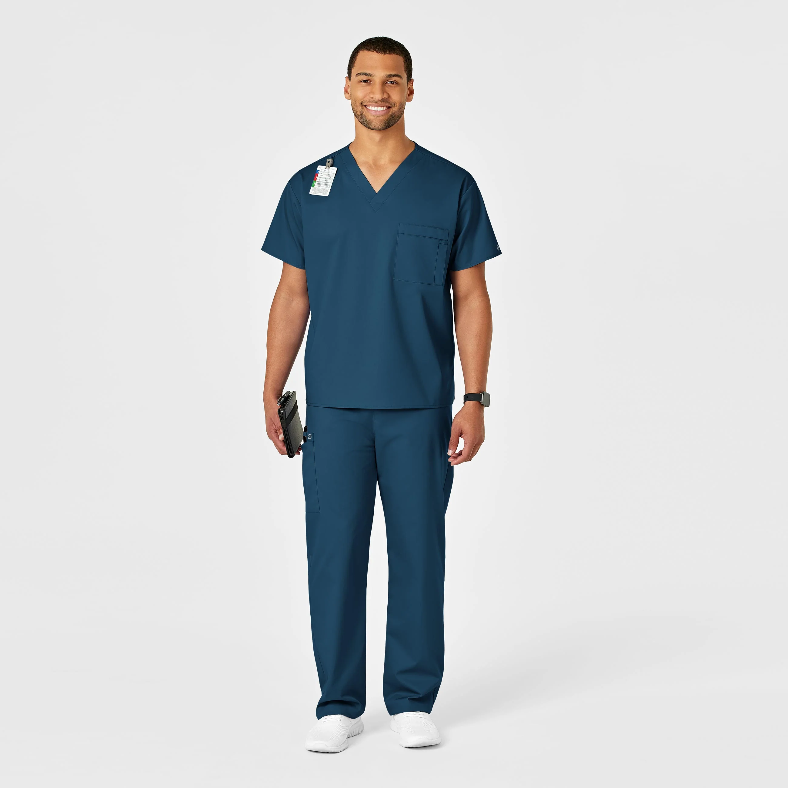 WonderWORK Unisex Drawstring Cargo Scrub Pant - Caribbean - Image 3