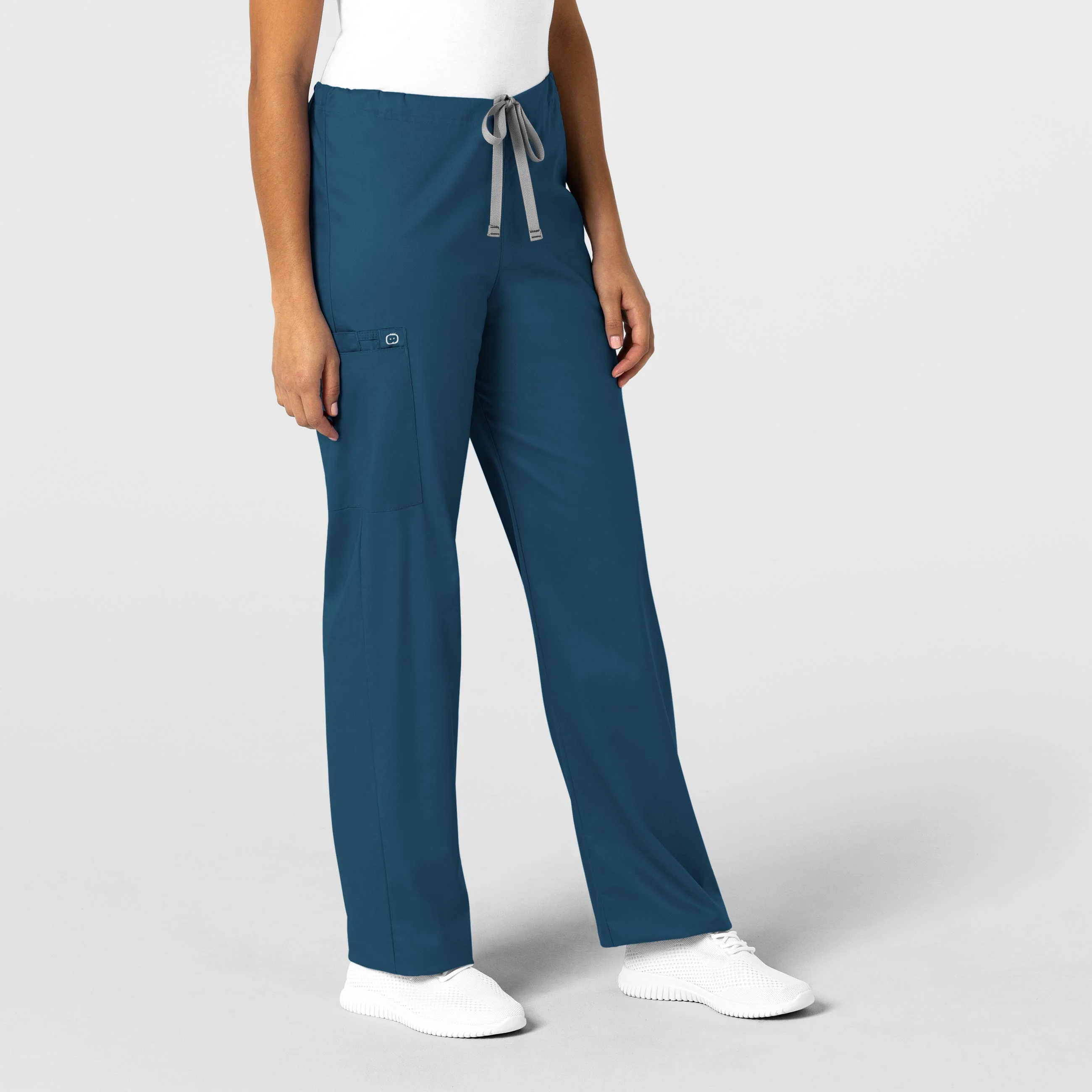 WonderWORK Unisex Drawstring Cargo Scrub Pant - Caribbean - Image 4