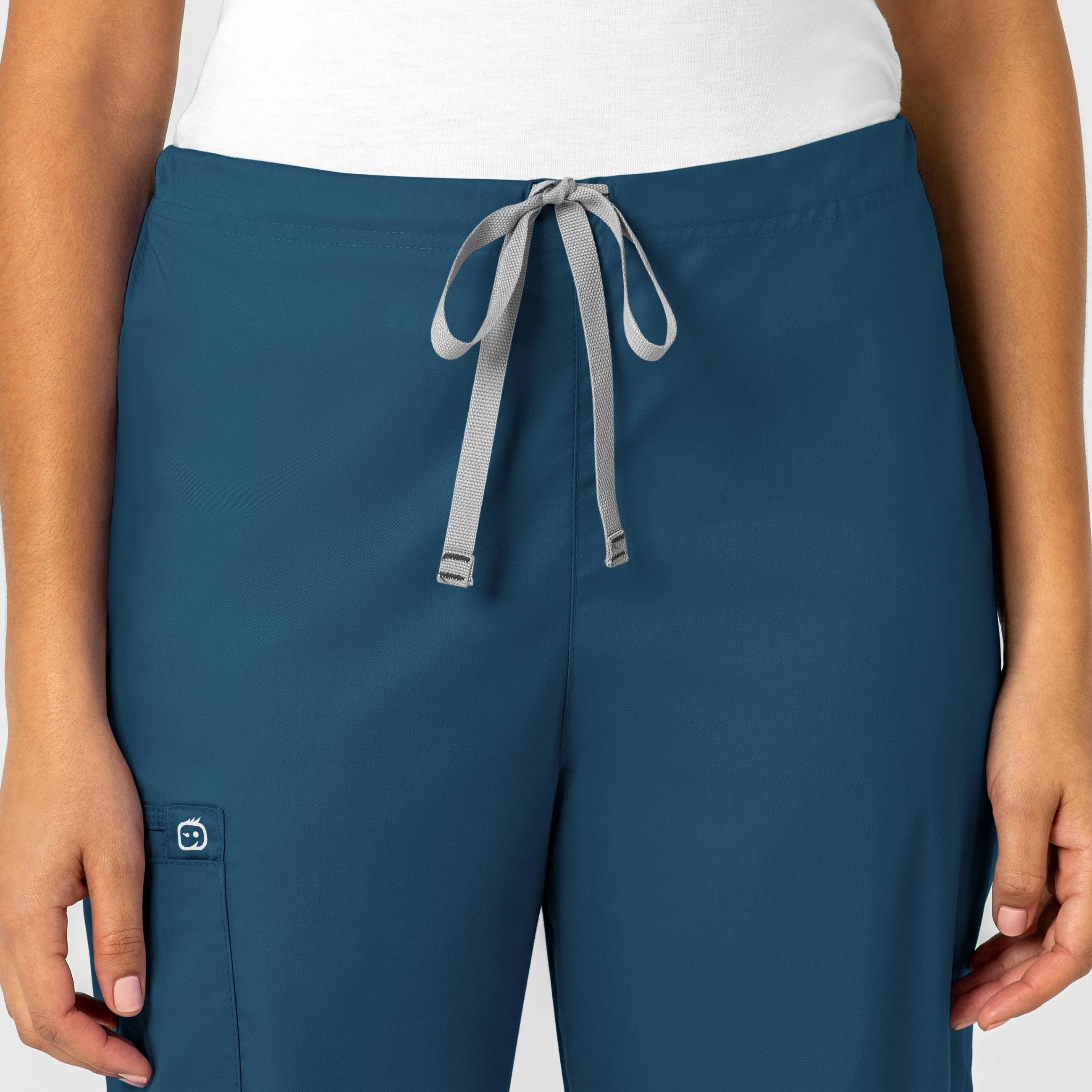 WonderWORK Unisex Drawstring Cargo Scrub Pant - Caribbean - Image 5
