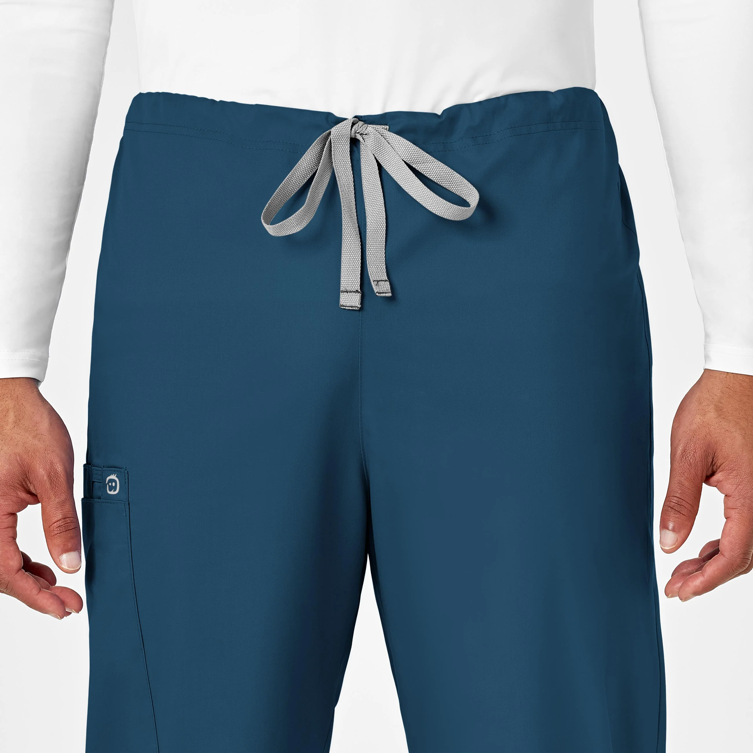 WonderWORK Unisex Drawstring Cargo Scrub Pant - Caribbean - Image 7