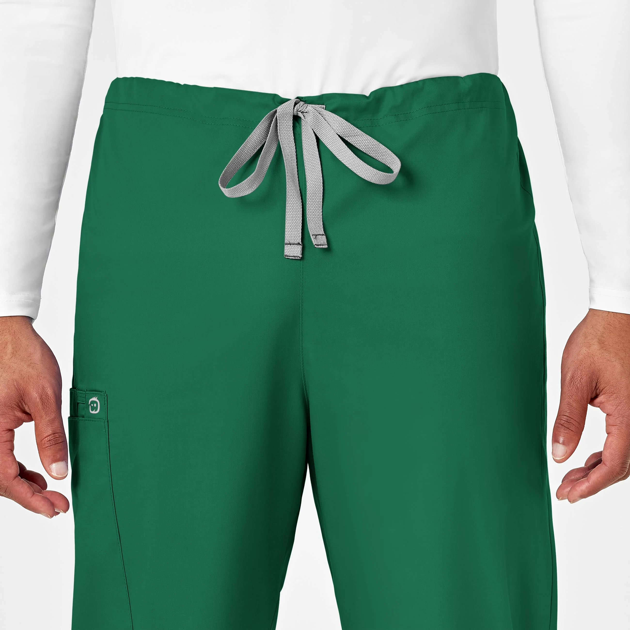 WonderWORK Unisex Drawstring Cargo Scrub Pant - Hunter - Image 7