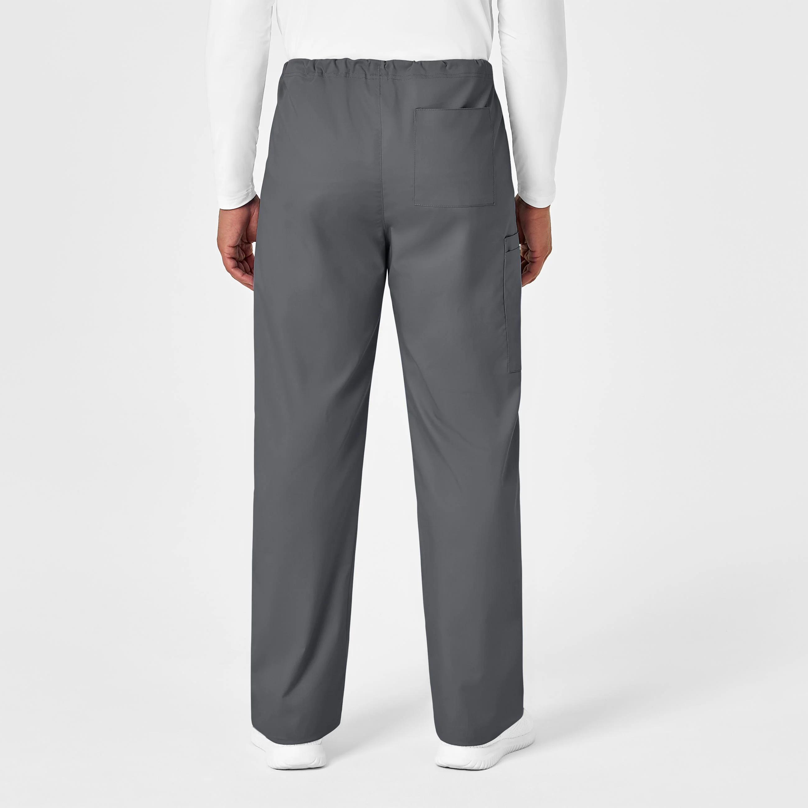 WonderWORK Unisex Drawstring Cargo Scrub Pant - Pewter - Image 10