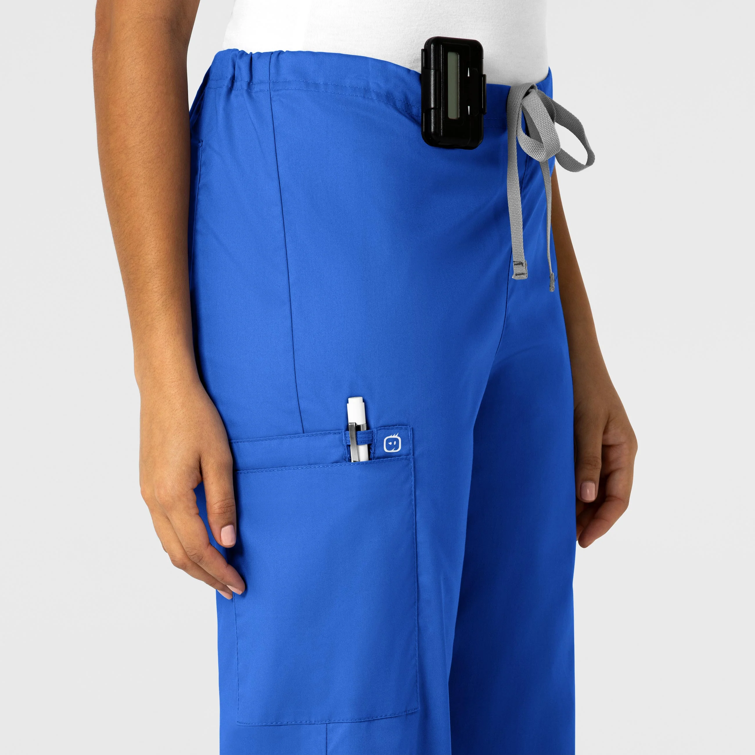 WonderWORK Unisex Drawstring Cargo Scrub Pant - Royal - Image 6