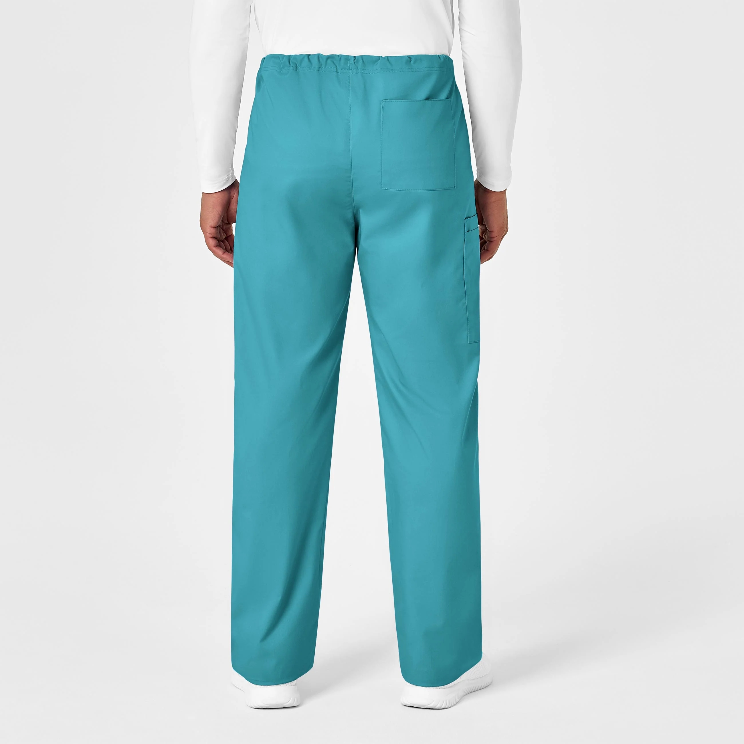 WonderWORK Unisex Drawstring Cargo Scrub Pant - Teal Blue - Image 10