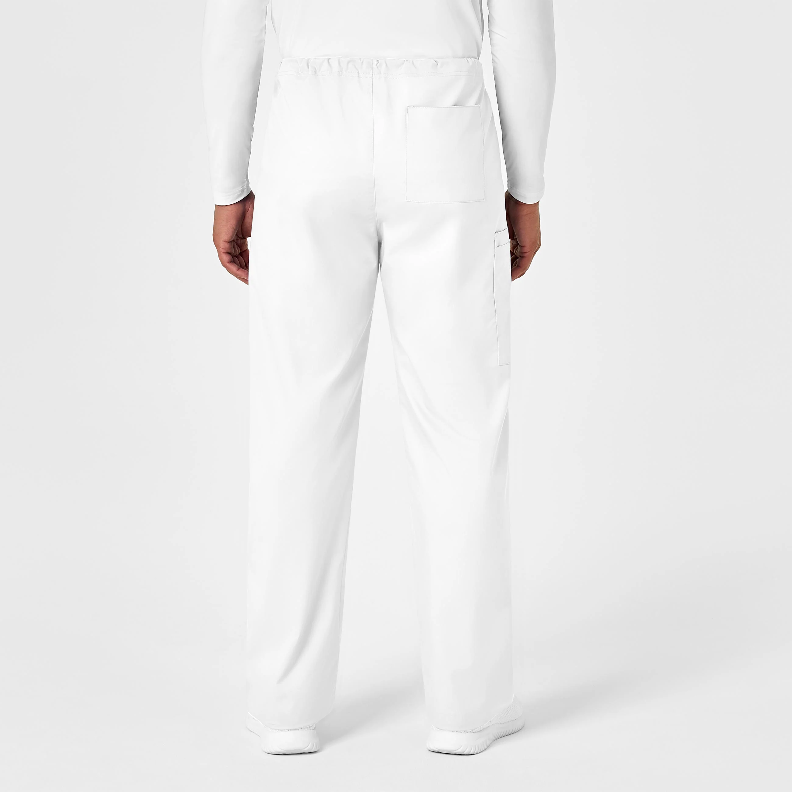WonderWORK Unisex Drawstring Cargo Scrub Pant - White - Image 10