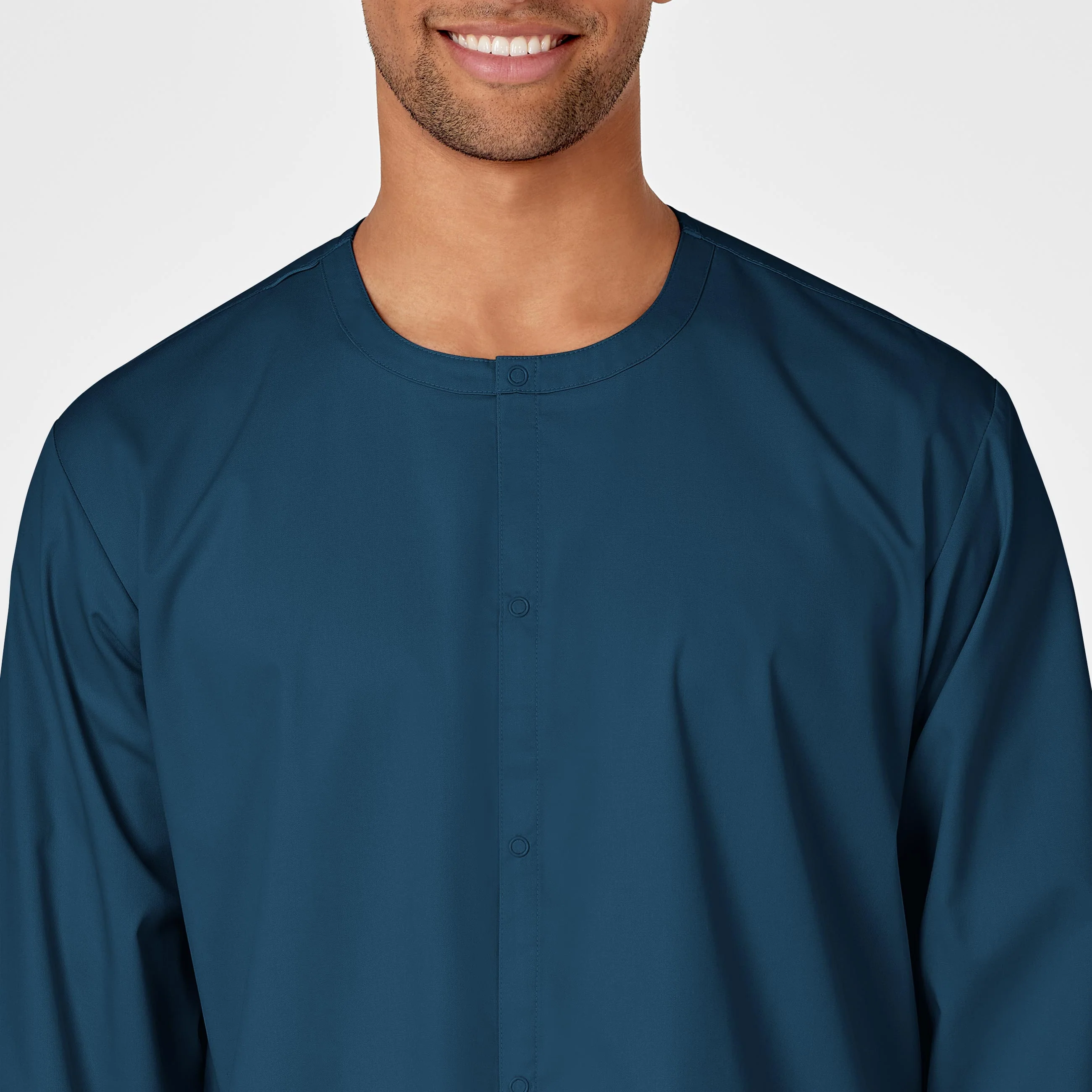 WonderWORK Unisex Snap Front Scrub Jacket - Caribbean - Image 5