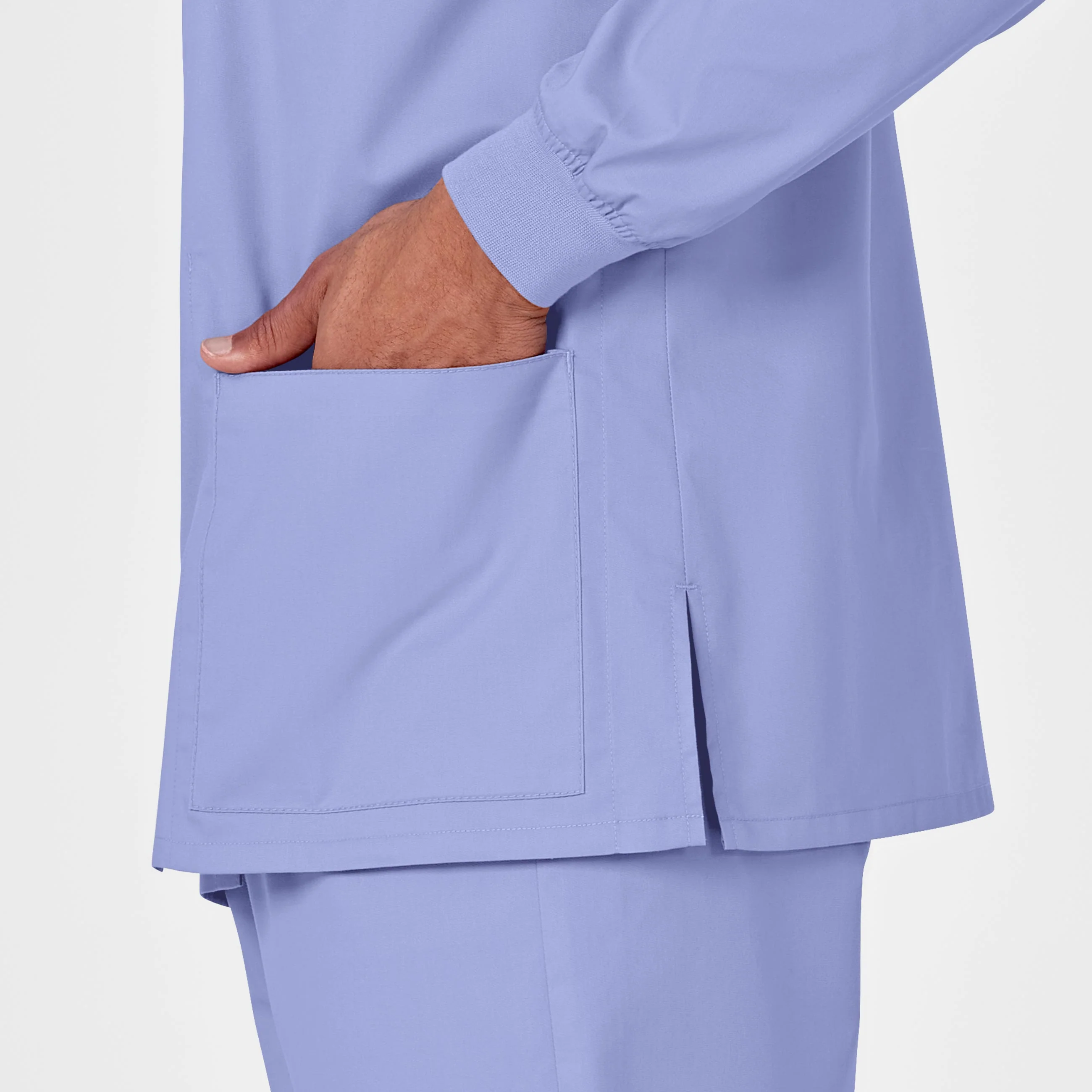 WonderWORK Unisex Snap Front Scrub Jacket - Ceil Blue - Image 9