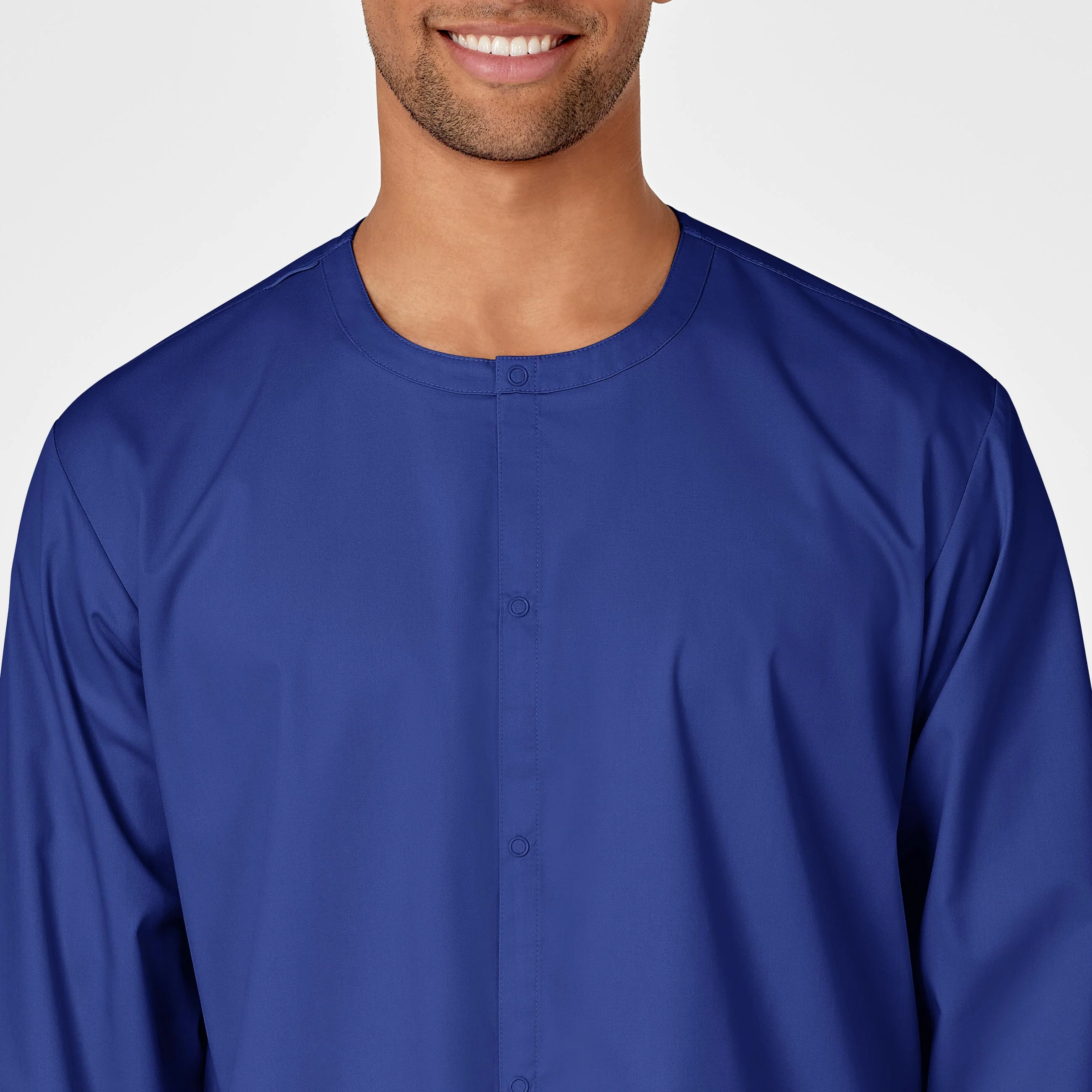 WonderWORK Unisex Snap Front Scrub Jacket - Galaxy Blue - Image 5