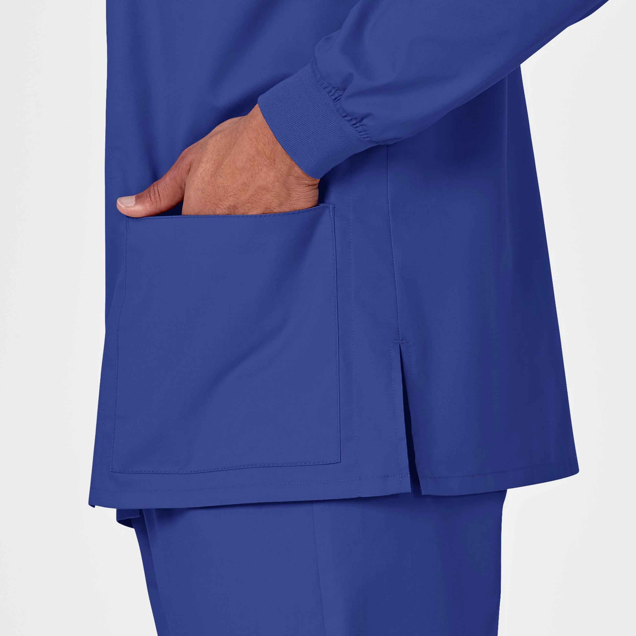 WonderWORK Unisex Snap Front Scrub Jacket - Galaxy Blue - Image 9
