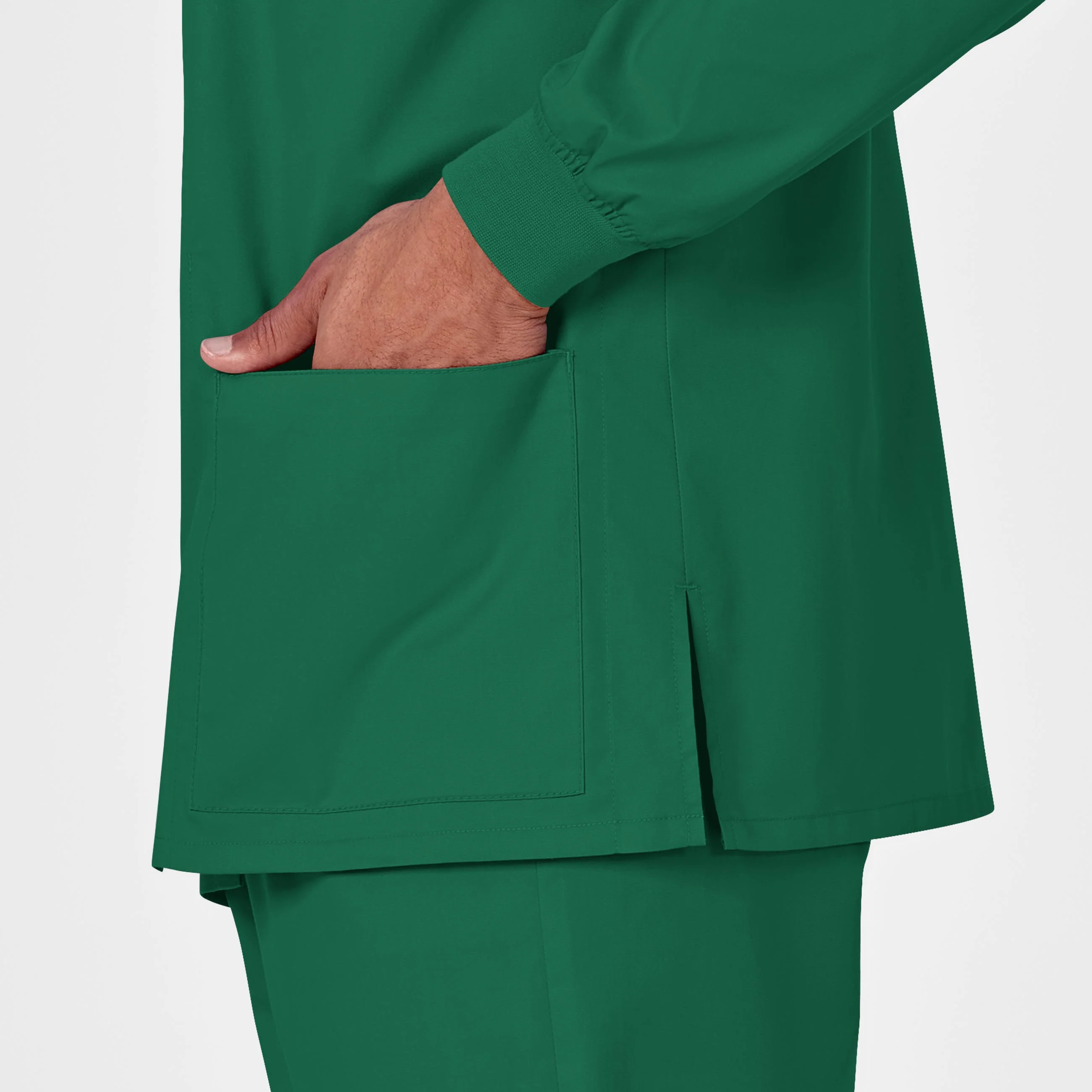 WonderWORK Unisex Snap Front Scrub Jacket - Hunter - Image 9