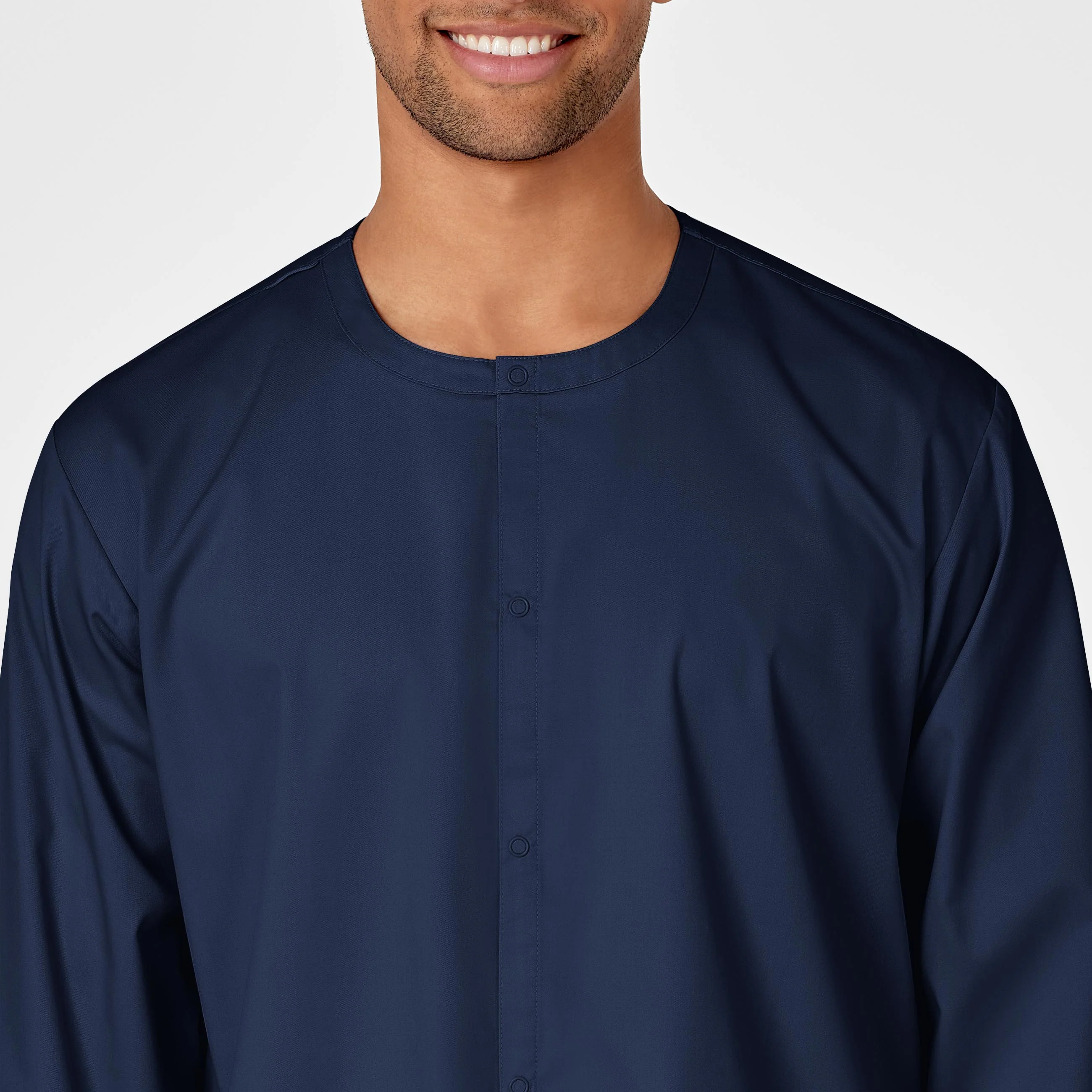 WonderWORK Unisex Snap Front Scrub Jacket - Navy - Image 5