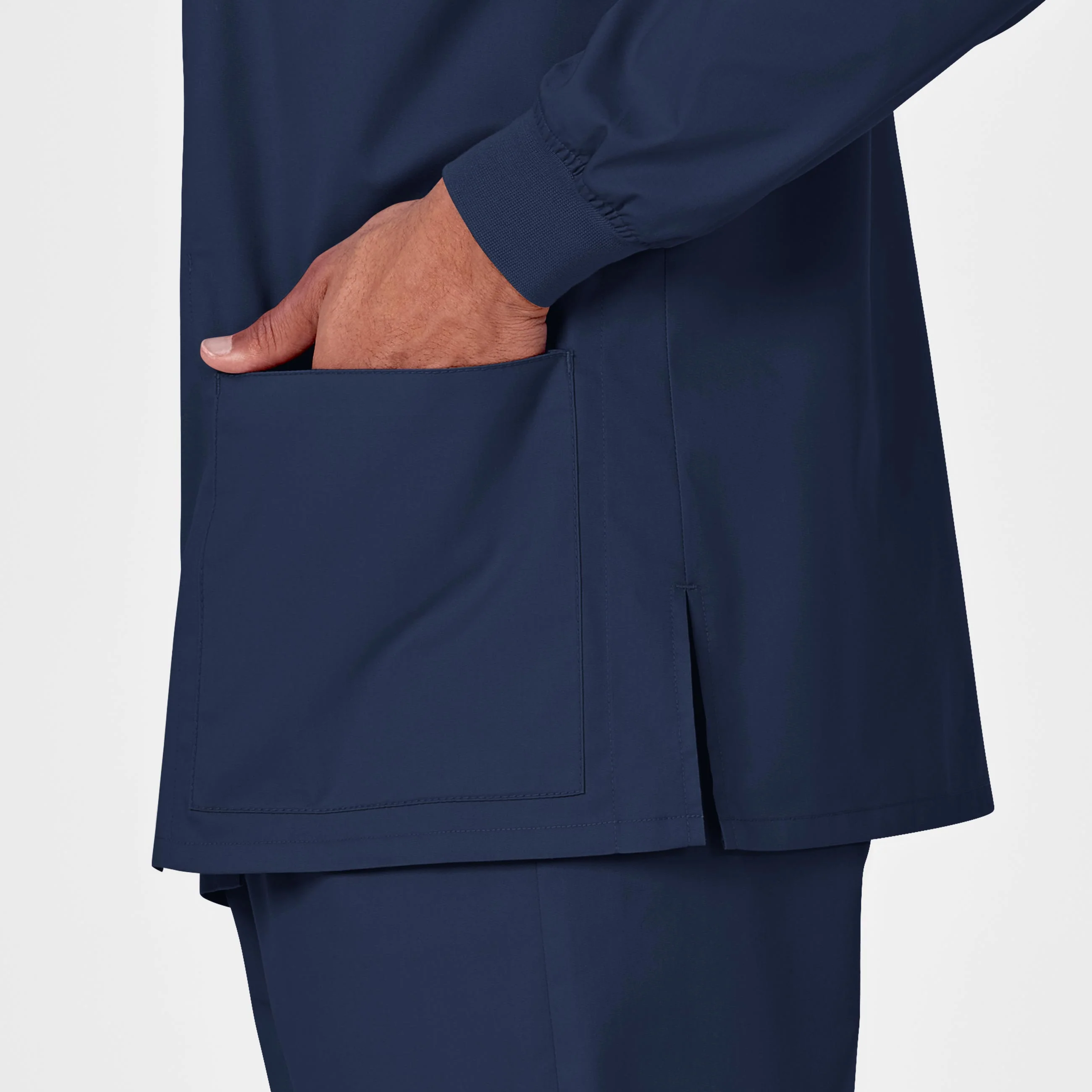 WonderWORK Unisex Snap Front Scrub Jacket - Navy - Image 9