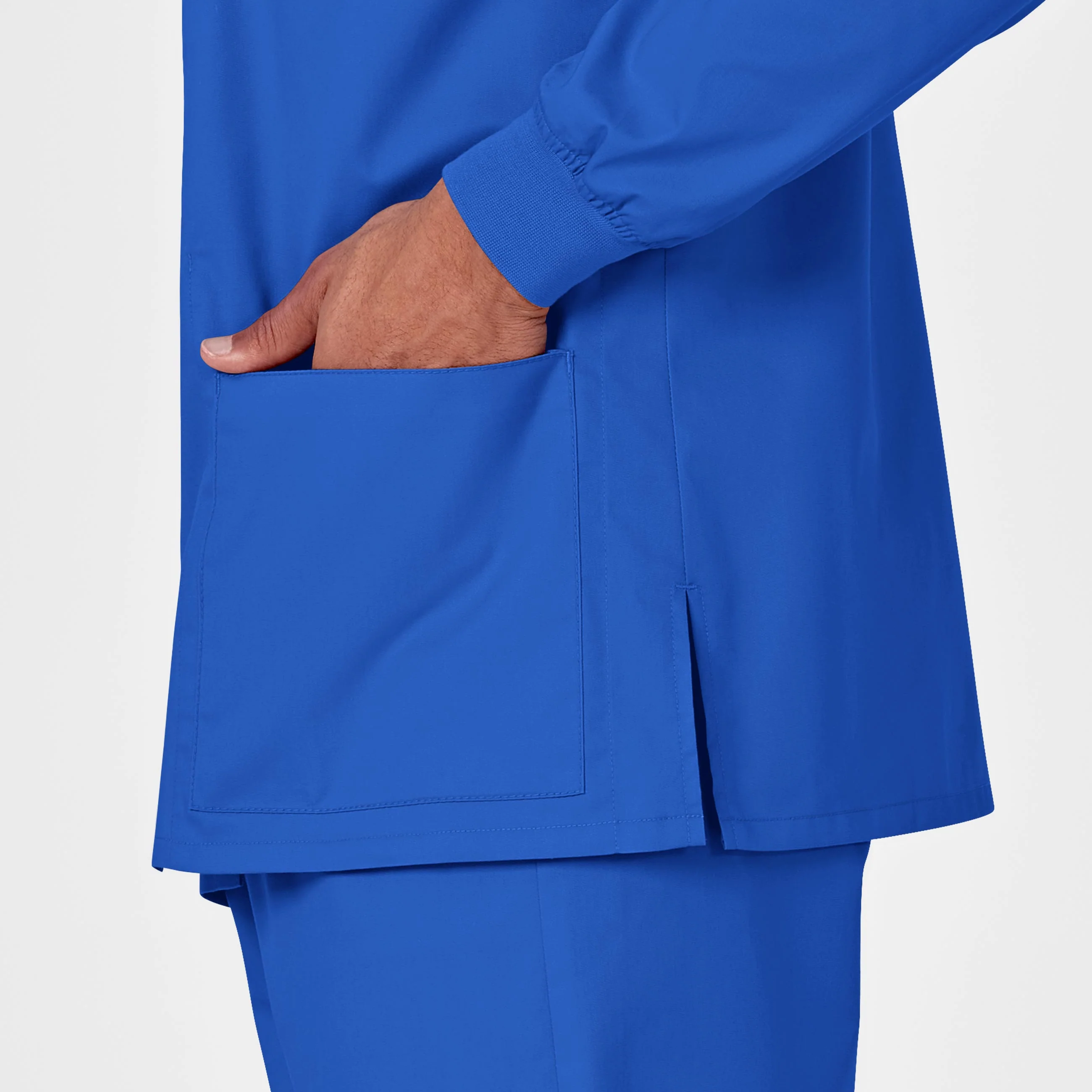 WonderWORK Unisex Snap Front Scrub Jacket - Royal - Image 9
