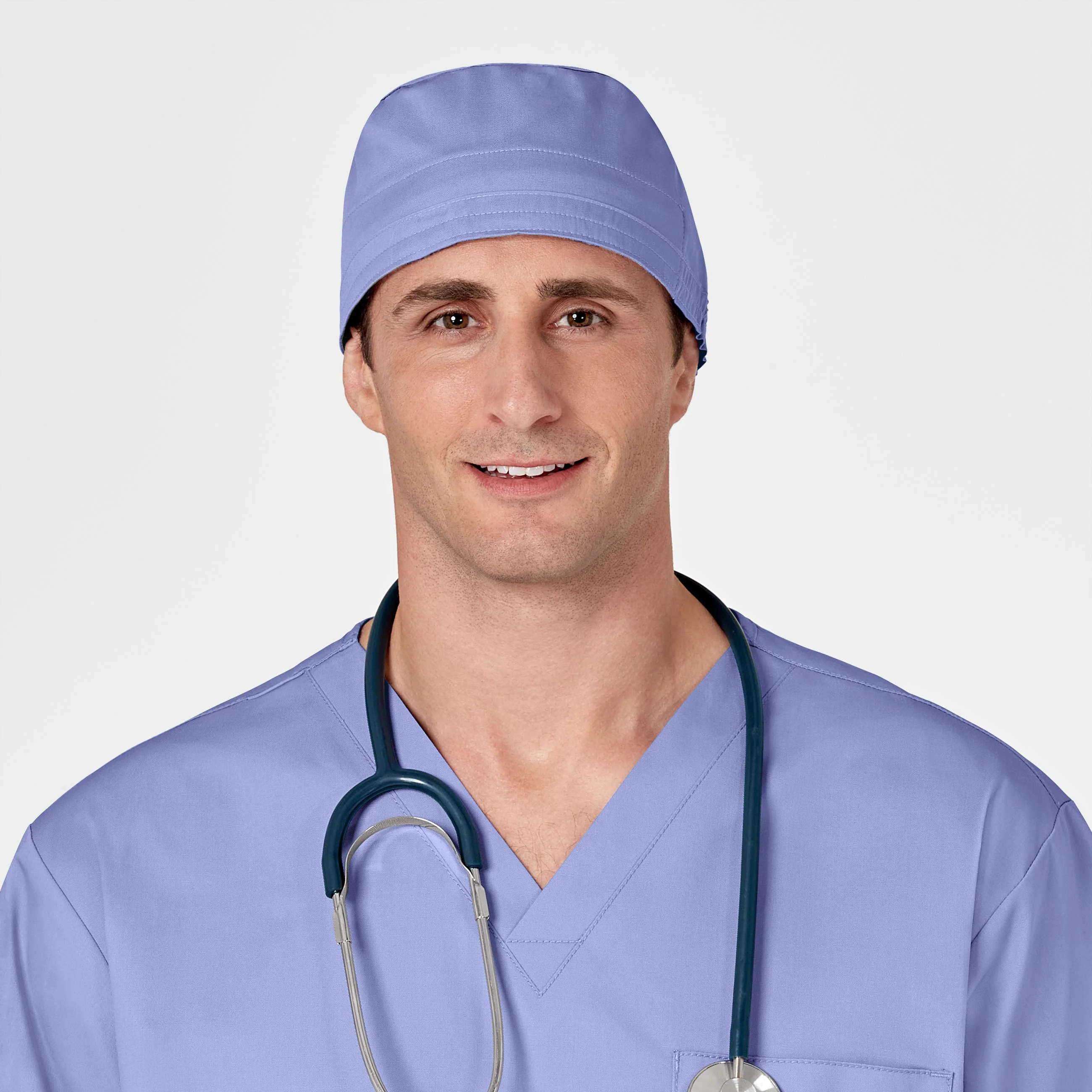 WonderWORK Unisex Tie Back Scrub Cap - Ceil Blue - Image 3
