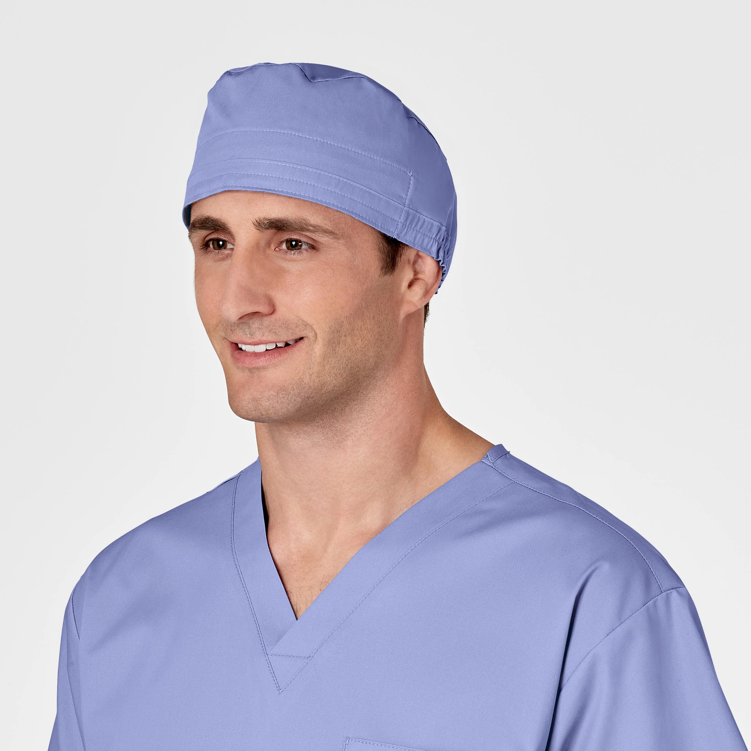 WonderWORK Unisex Tie Back Scrub Cap - Ceil Blue - Image 4
