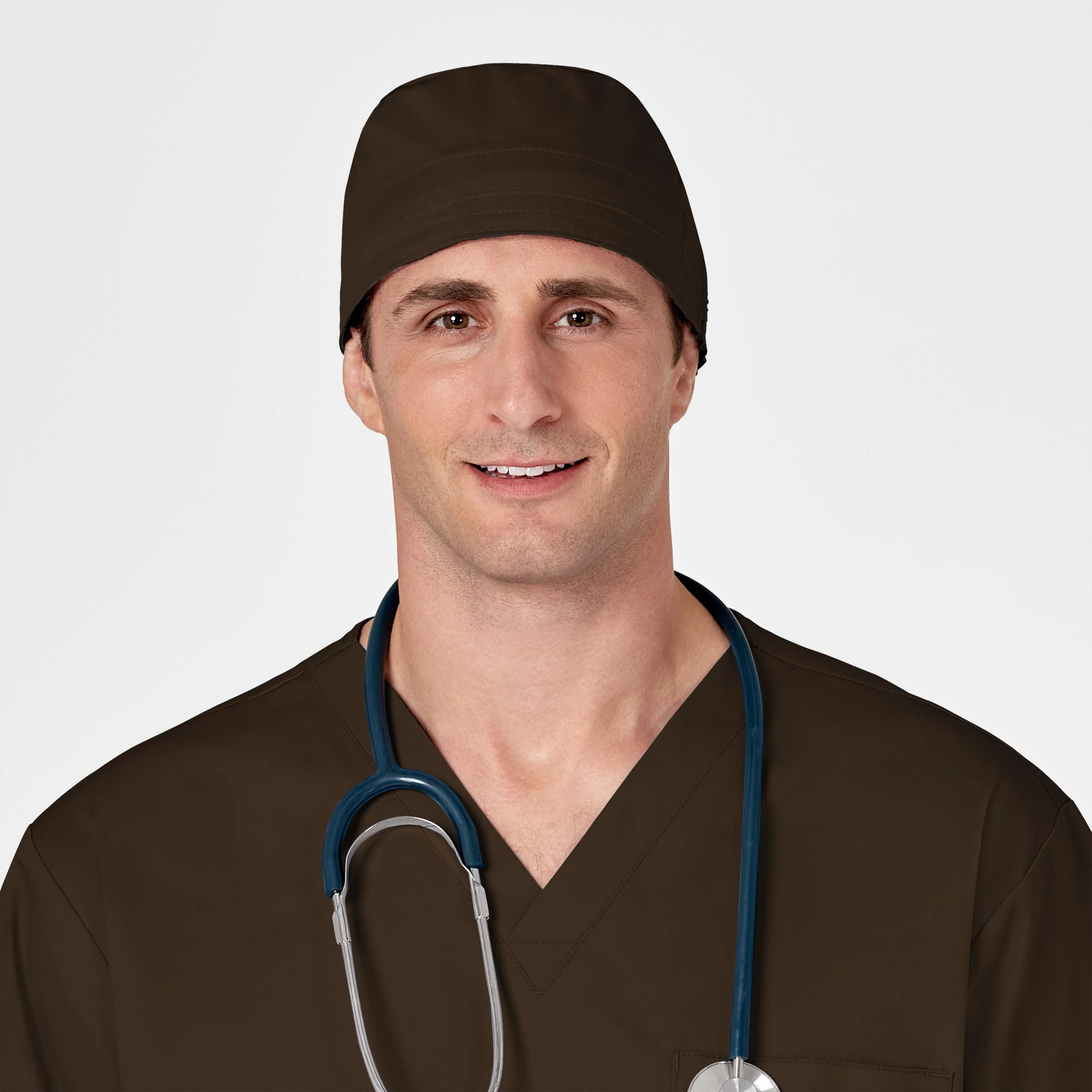 WonderWORK Unisex Tie Back Scrub Cap - Chocolate - Image 3