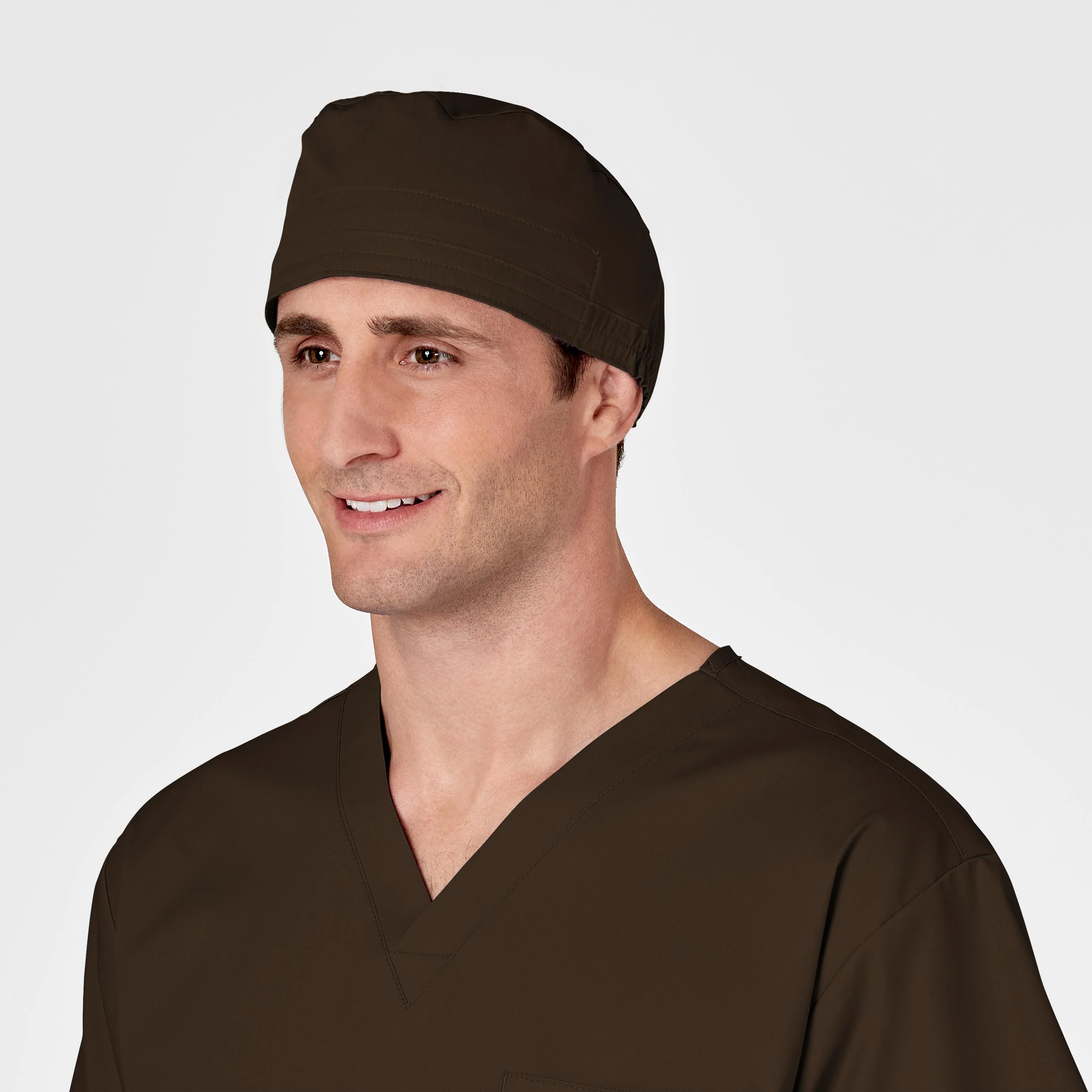 WonderWORK Unisex Tie Back Scrub Cap - Chocolate - Image 4