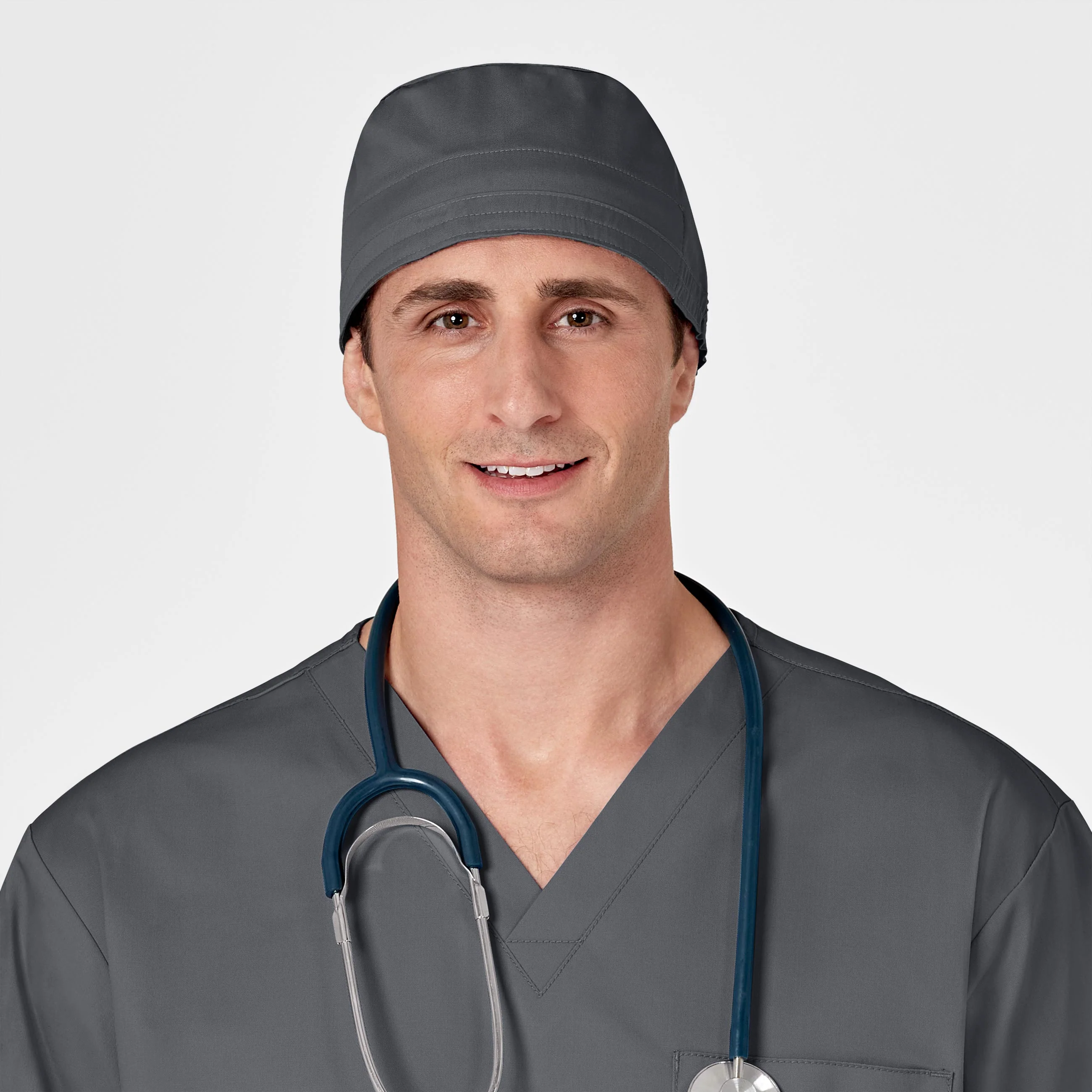 WonderWORK Unisex Tie Back Scrub Cap - Pewter - Image 3