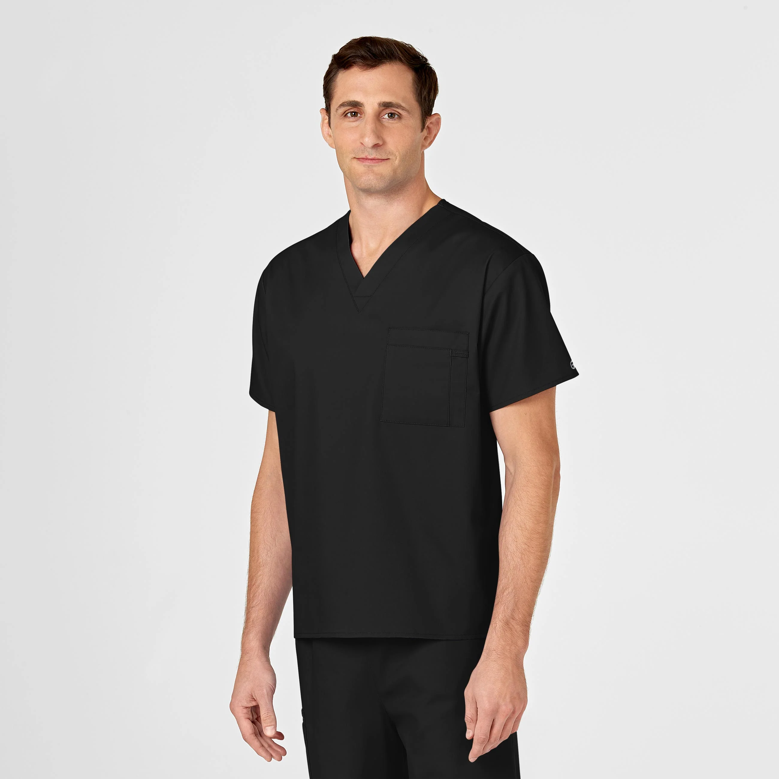 WonderWORK Unisex V-Neck Scrub Top - Black - Image 7