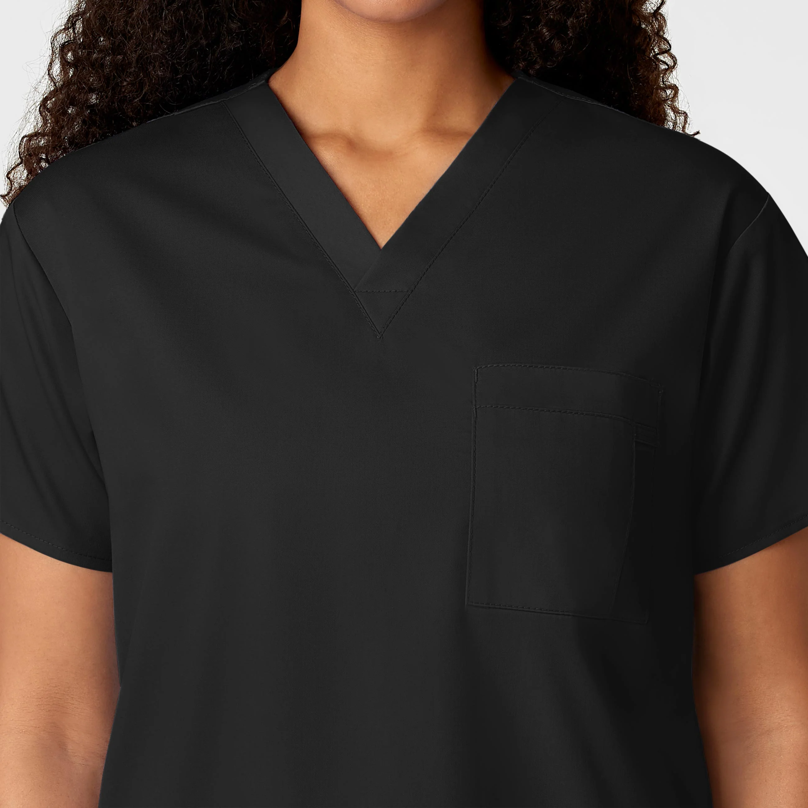 WonderWORK Unisex V-Neck Scrub Top - Black - Image 8