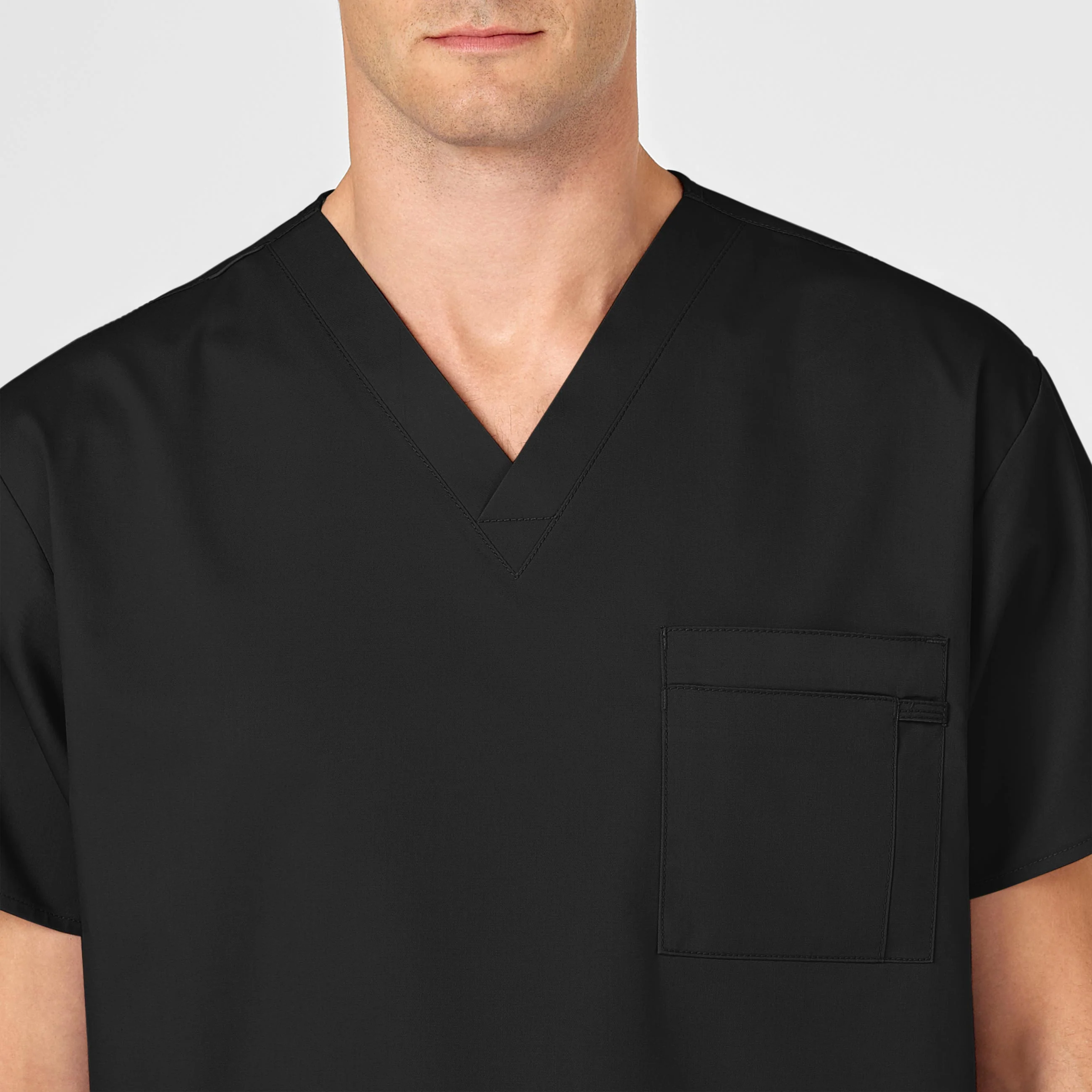WonderWORK Unisex V-Neck Scrub Top - Black - Image 9