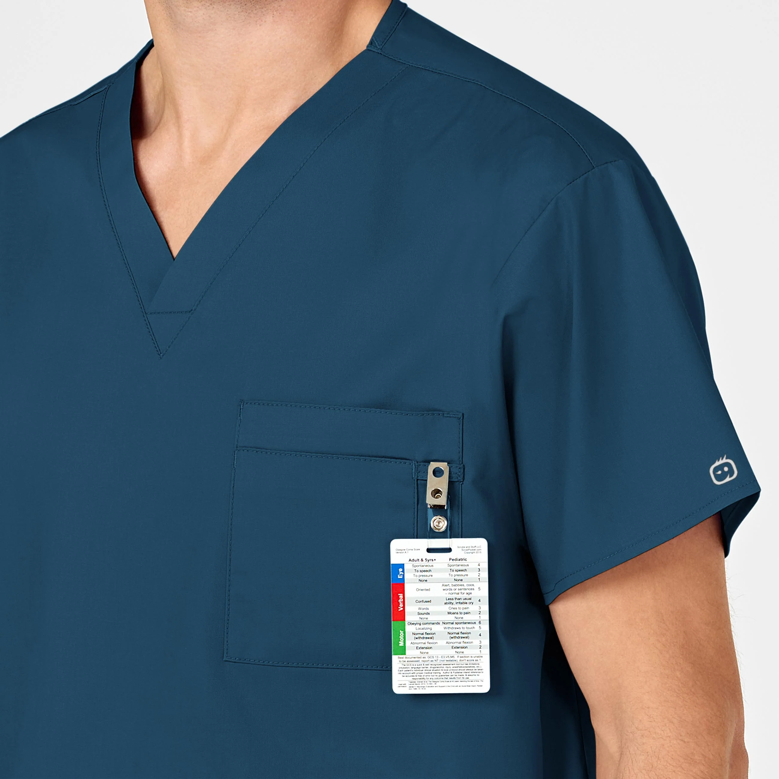 WonderWORK Unisex V-Neck Scrub Top - Caribbean - Image 11