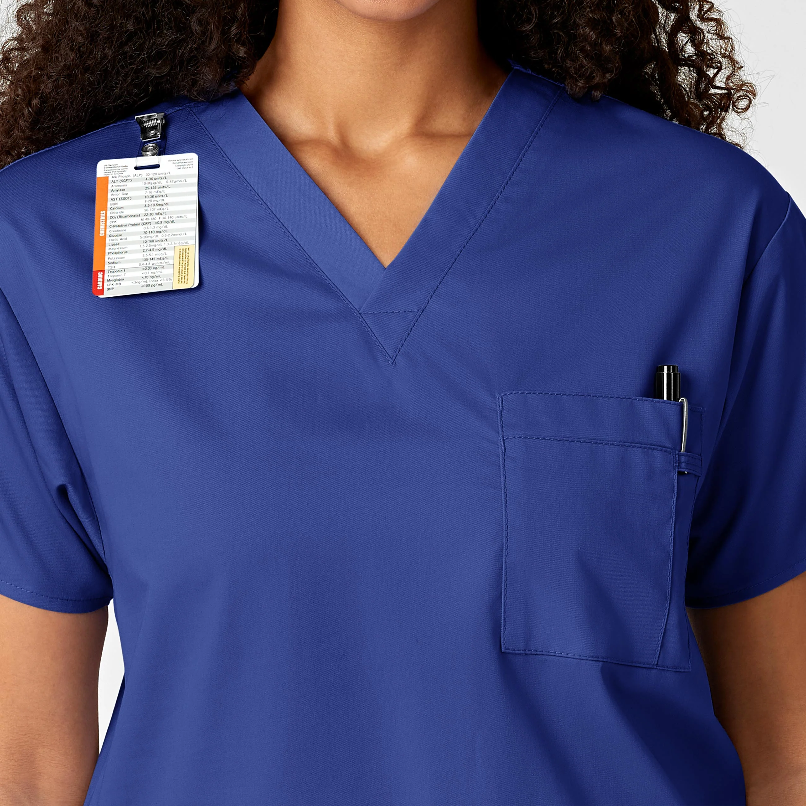 WonderWORK Unisex V-Neck Scrub Top - Galaxy Blue - Image 10