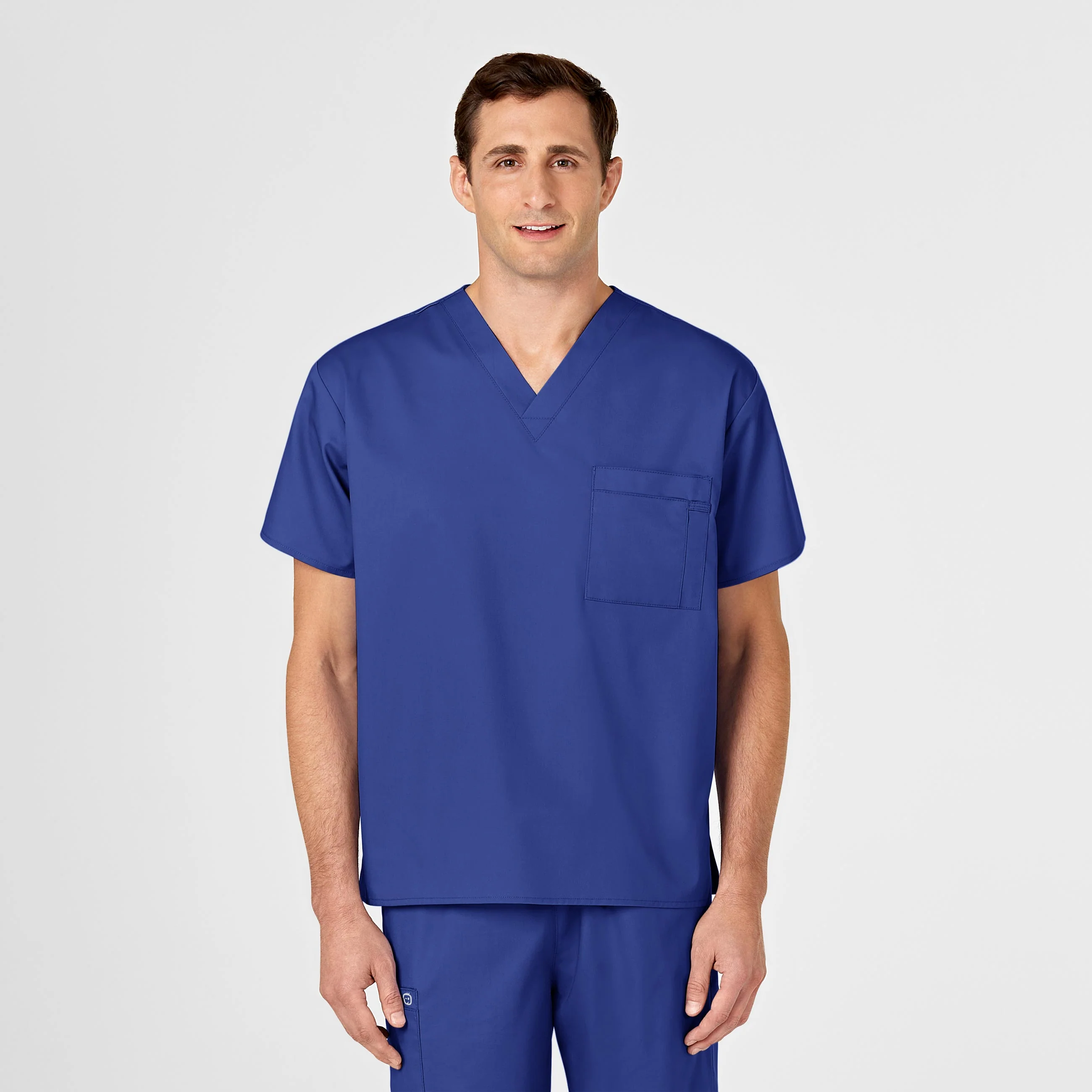 WonderWORK Unisex V-Neck Scrub Top - Galaxy Blue - Image 5