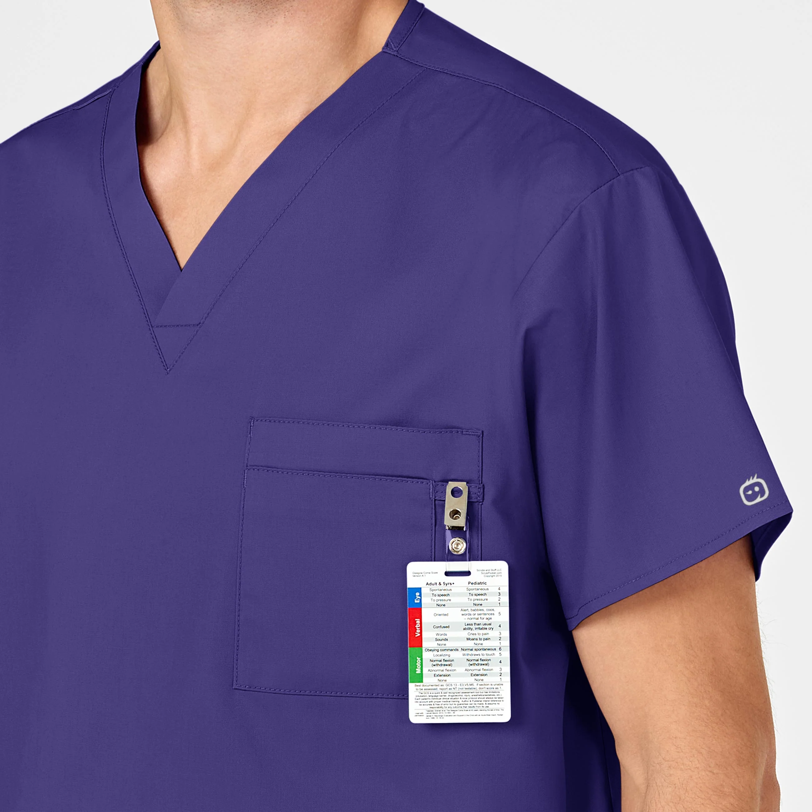 WonderWORK Unisex V-Neck Scrub Top - Grape - Image 11