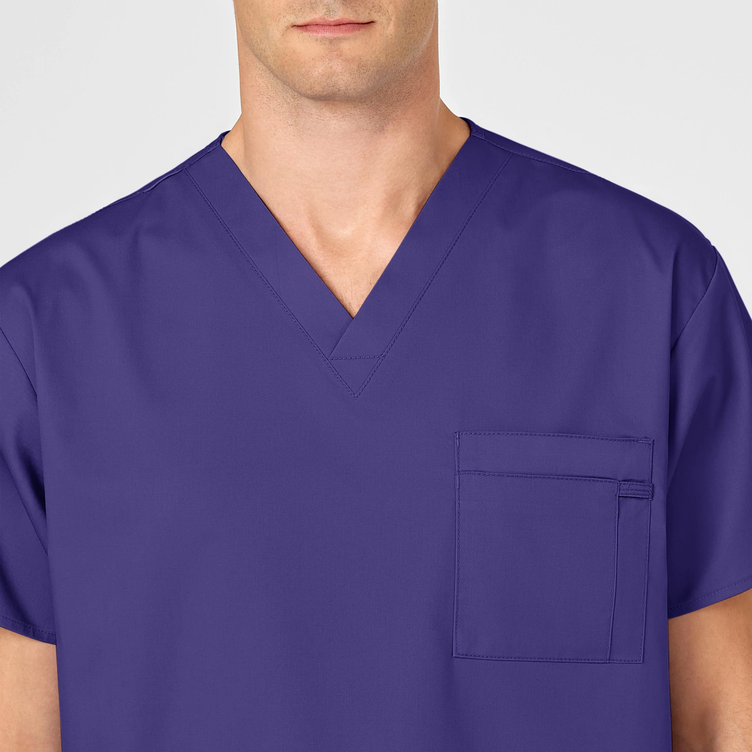 WonderWORK Unisex V-Neck Scrub Top - Grape - Image 9