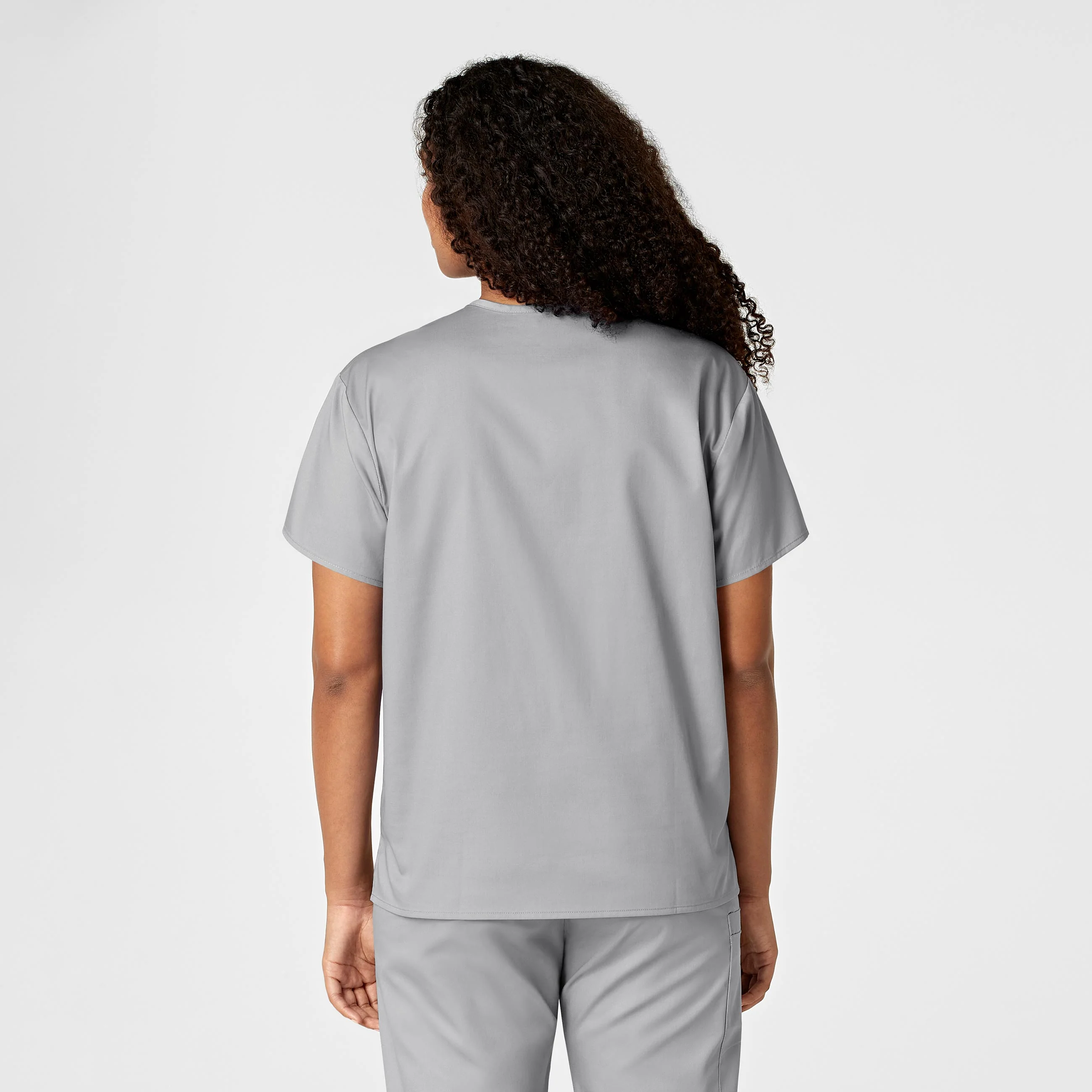 WonderWORK Unisex V-Neck Scrub Top - Grey - Image 12