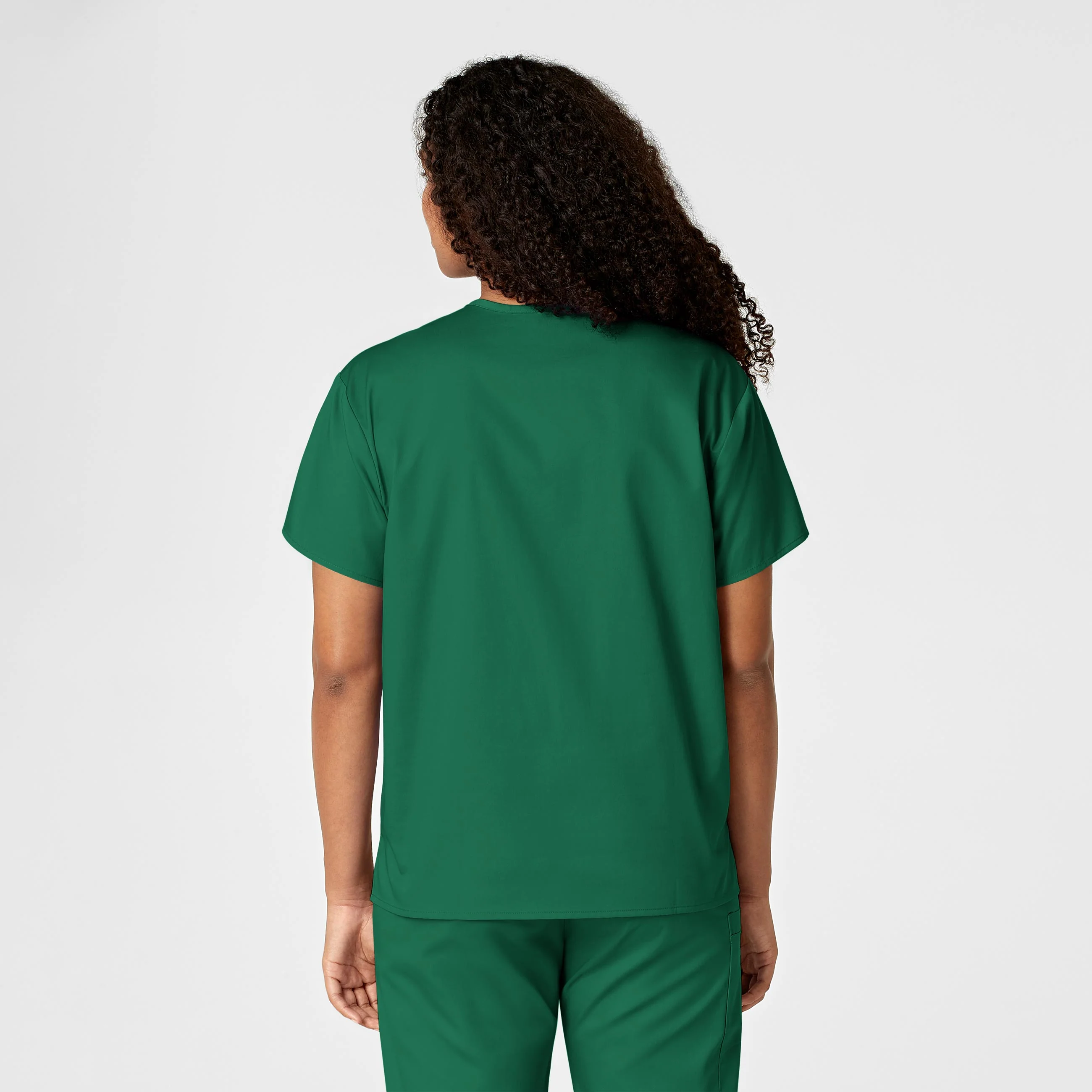 WonderWORK Unisex V-Neck Scrub Top - Hunter - Image 12