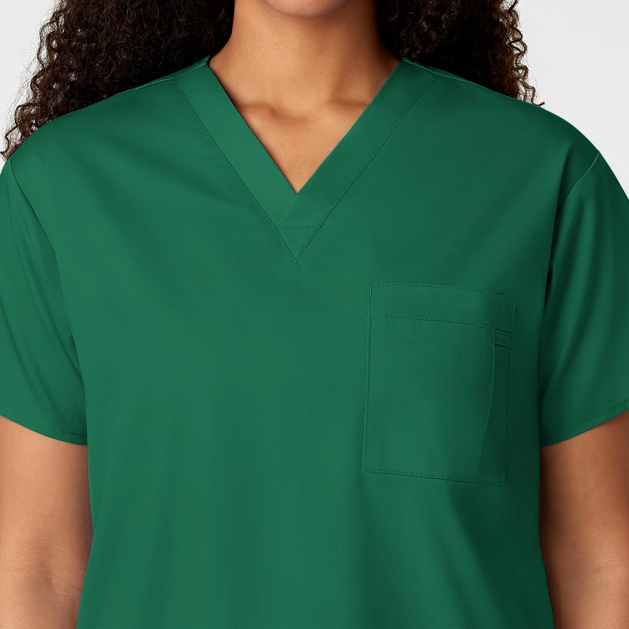WonderWORK Unisex V-Neck Scrub Top - Hunter - Image 8