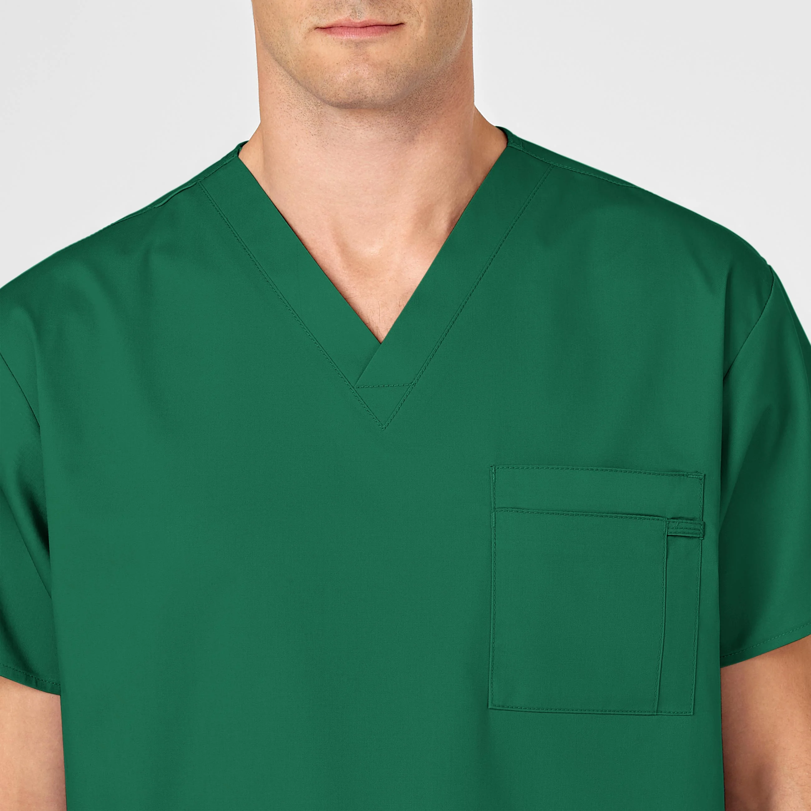 WonderWORK Unisex V-Neck Scrub Top - Hunter - Image 9