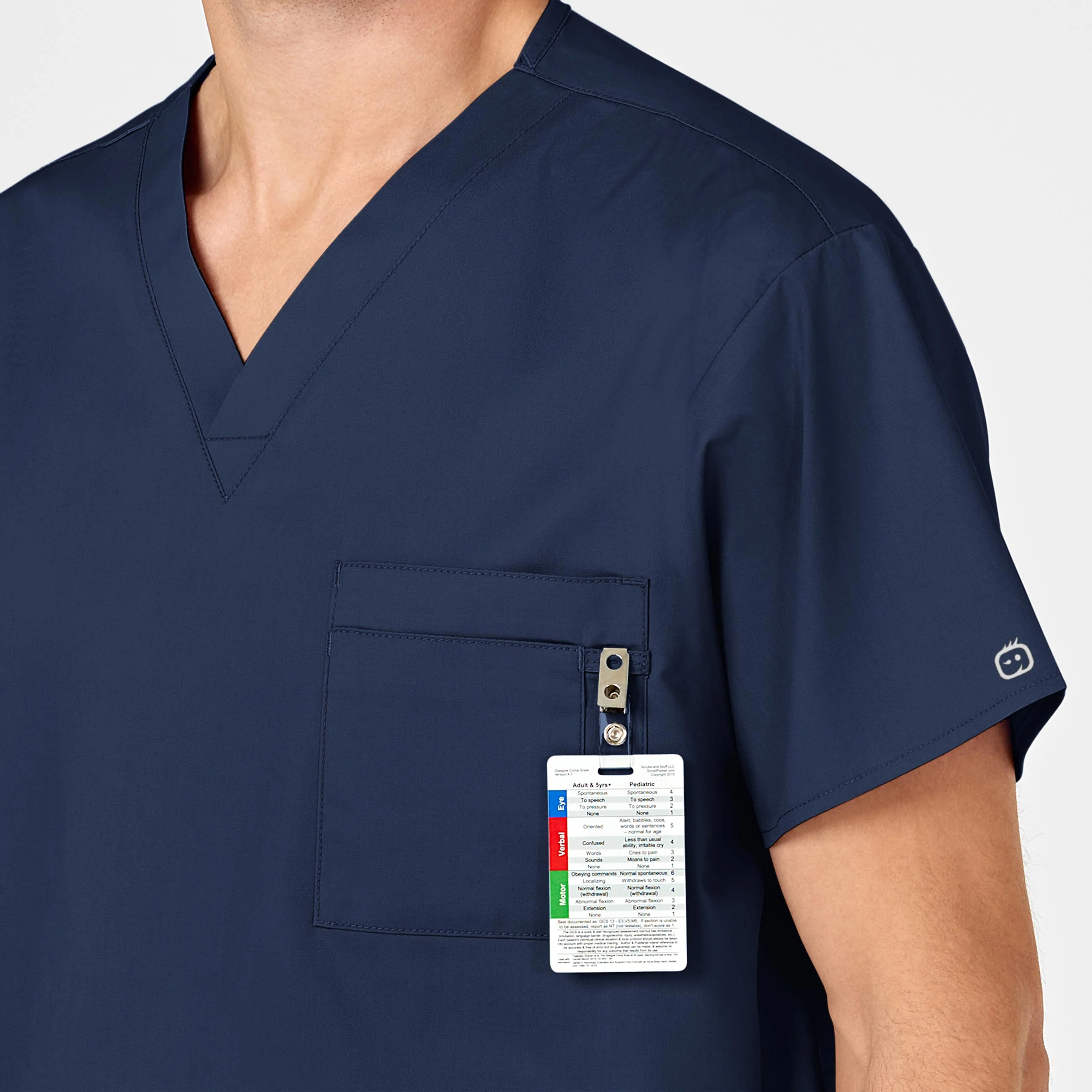 WonderWORK Unisex V-Neck Scrub Top - Navy - Image 11
