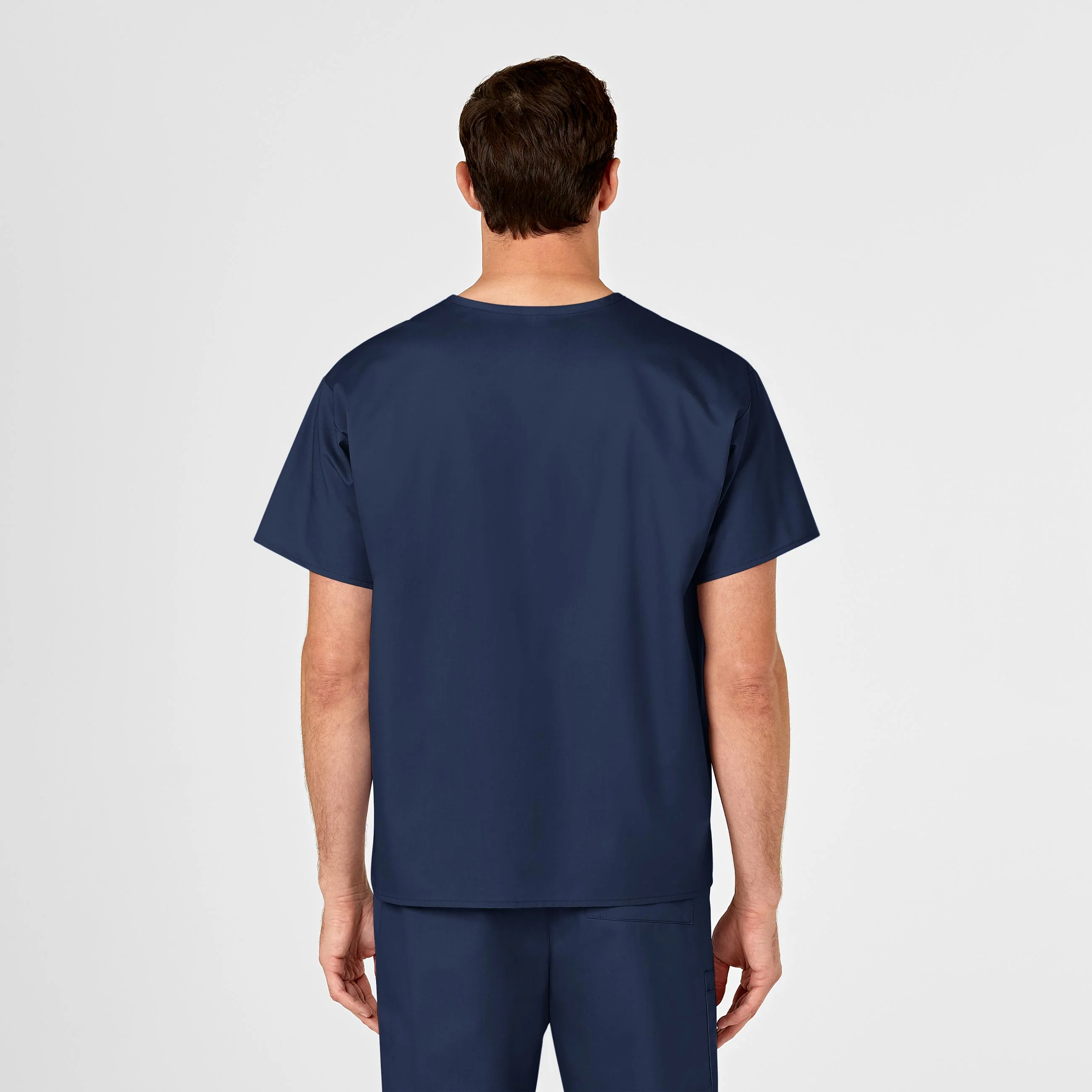 WonderWORK Unisex V-Neck Scrub Top - Navy - Image 2