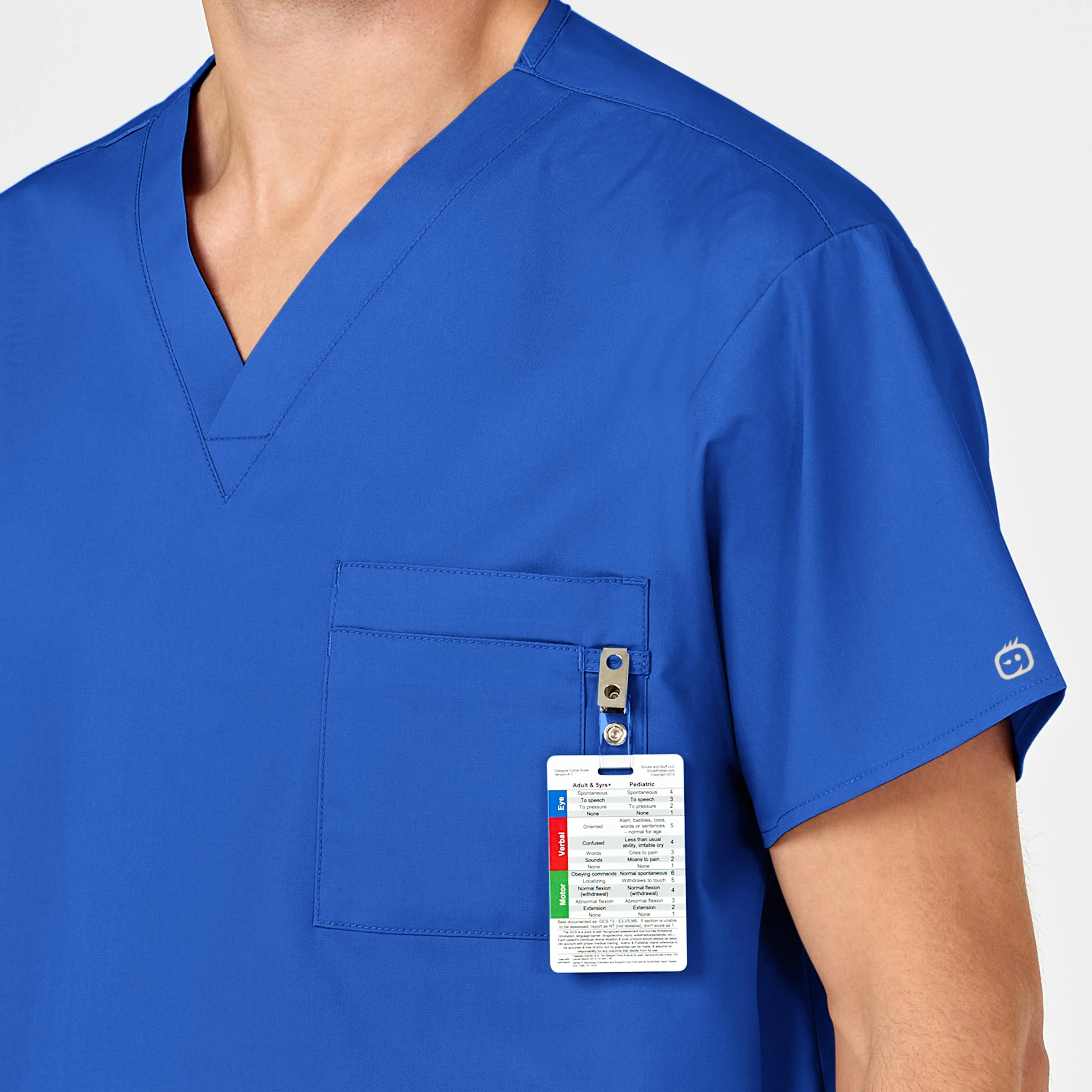 WonderWORK Unisex V-Neck Scrub Top - Royal - Image 11
