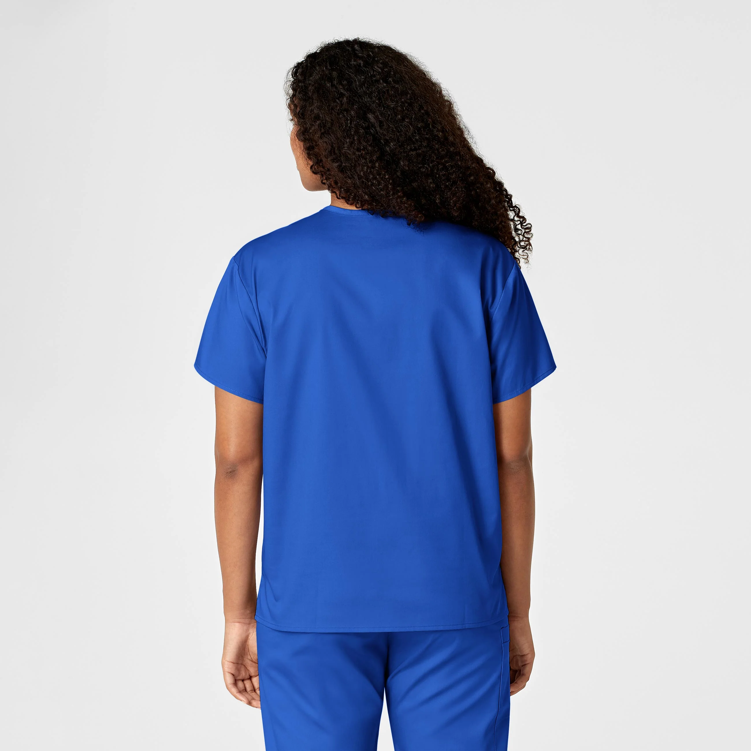 WonderWORK Unisex V-Neck Scrub Top - Royal - Image 12