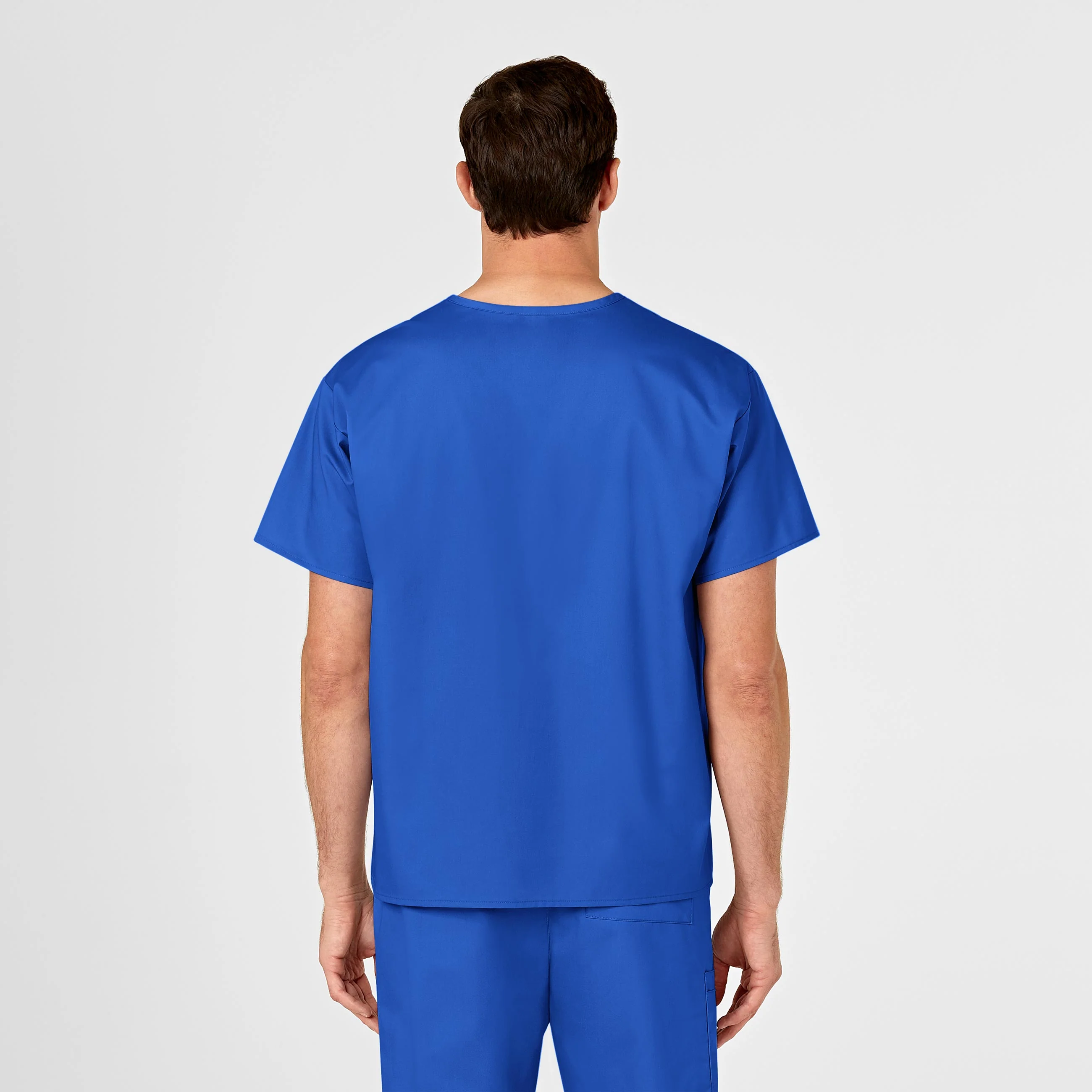 WonderWORK Unisex V-Neck Scrub Top - Royal - Image 2