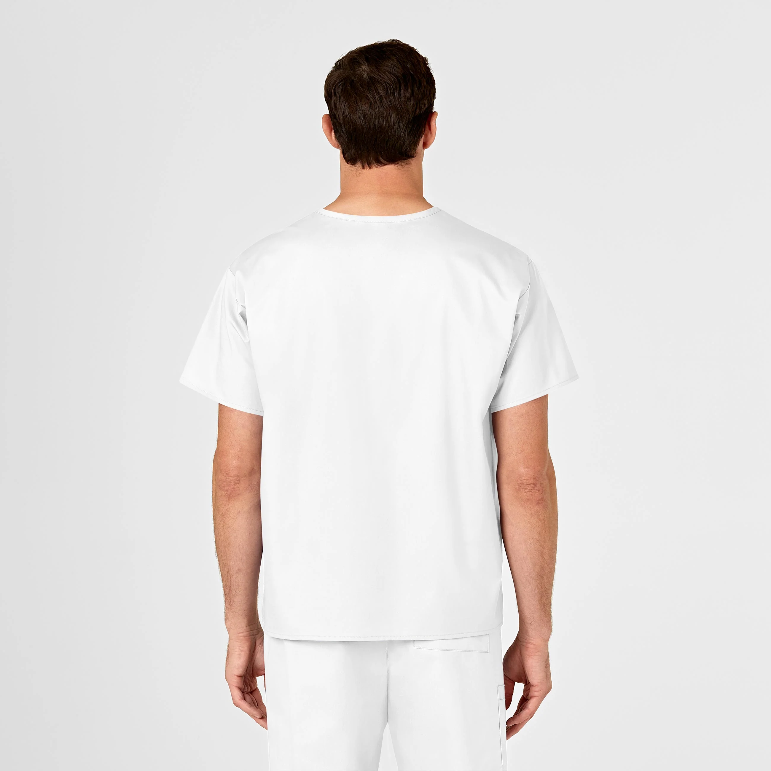 WonderWORK Unisex V-Neck Scrub Top - White - Image 2