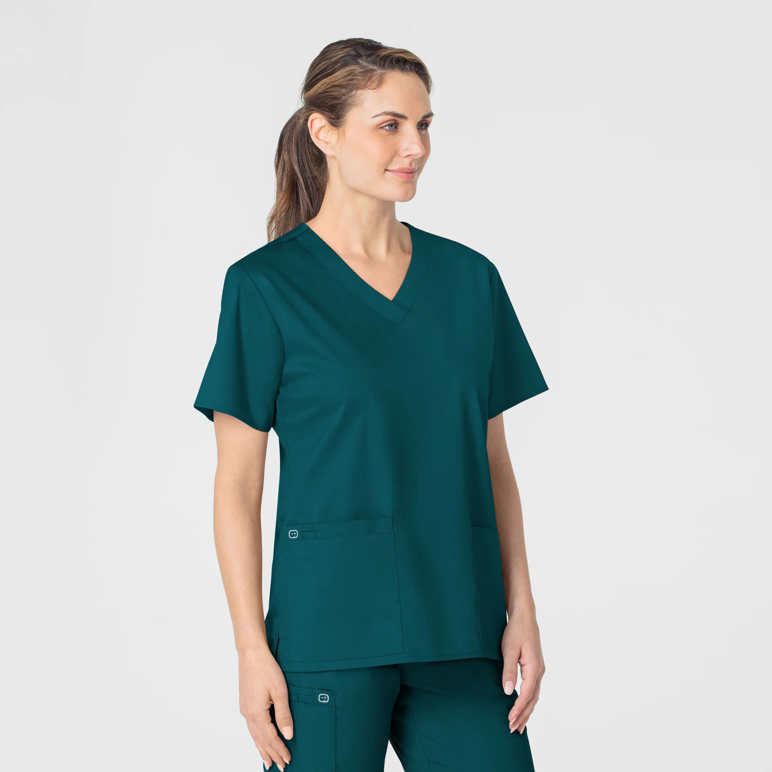WonderWORK Women's V-Neck Scrub Top - Caribbean - Image 4