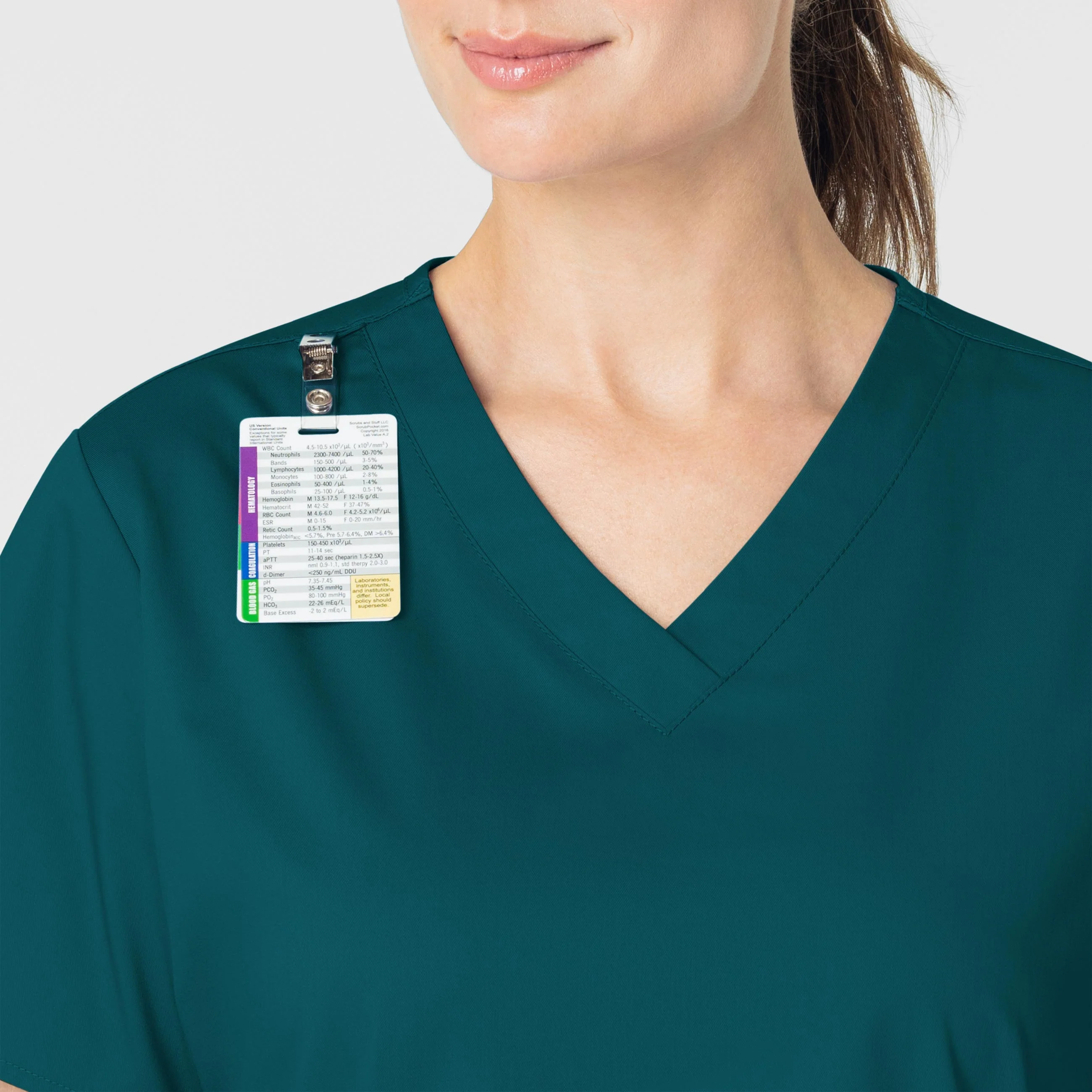 WonderWORK Women's V-Neck Scrub Top - Caribbean - Image 6