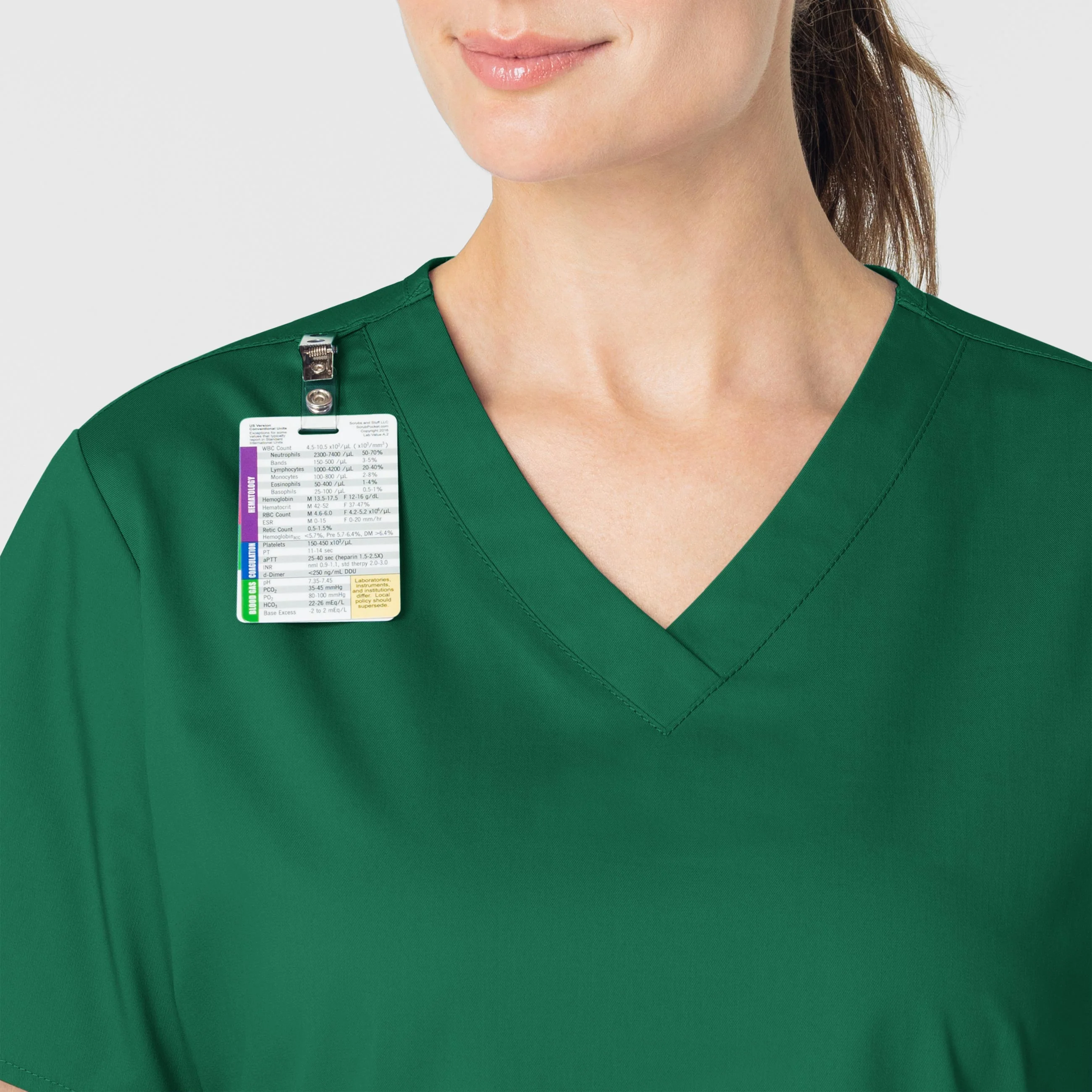 WonderWORK Women's V-Neck Scrub Top - Hunter - Image 6