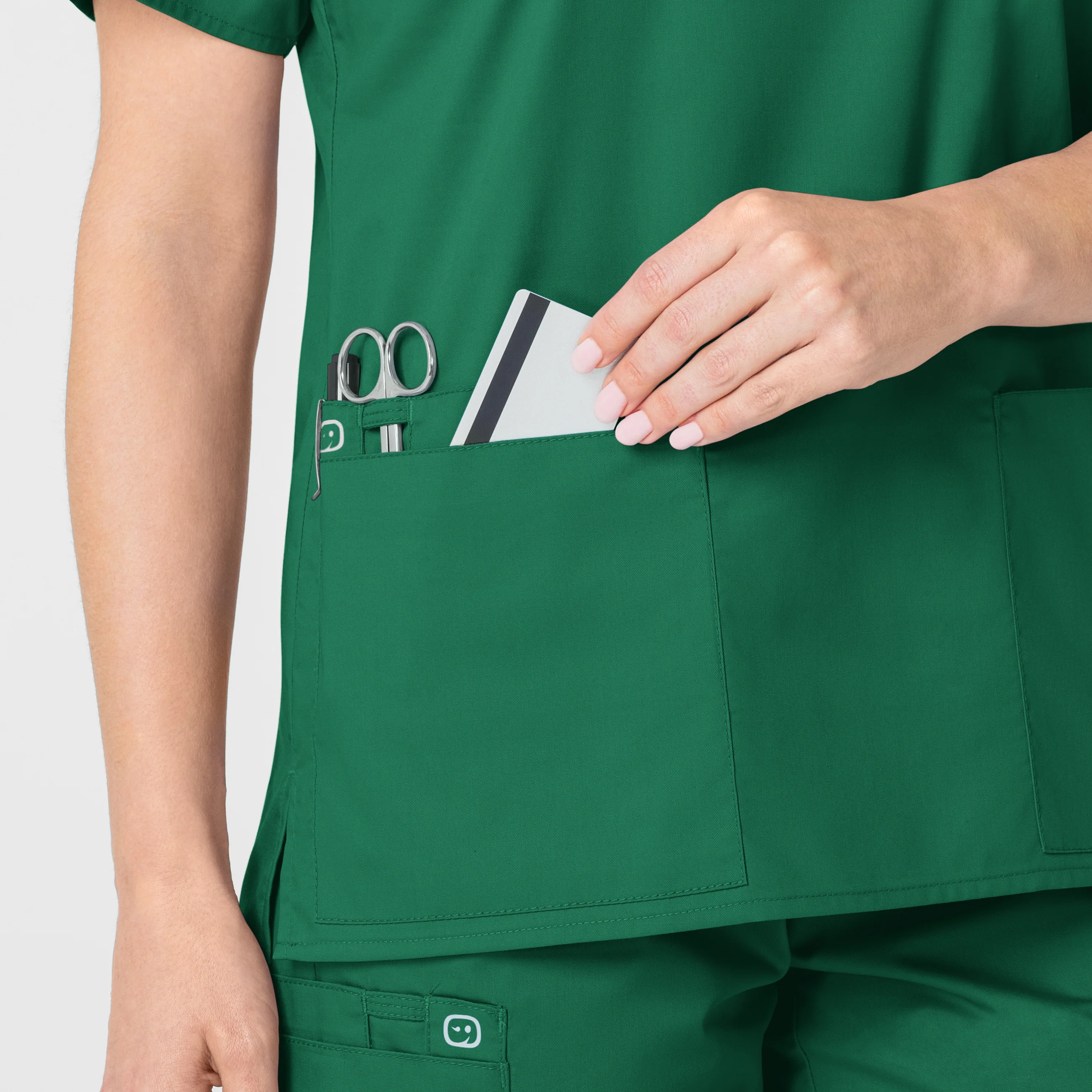 WonderWORK Women's V-Neck Scrub Top - Hunter - Image 7