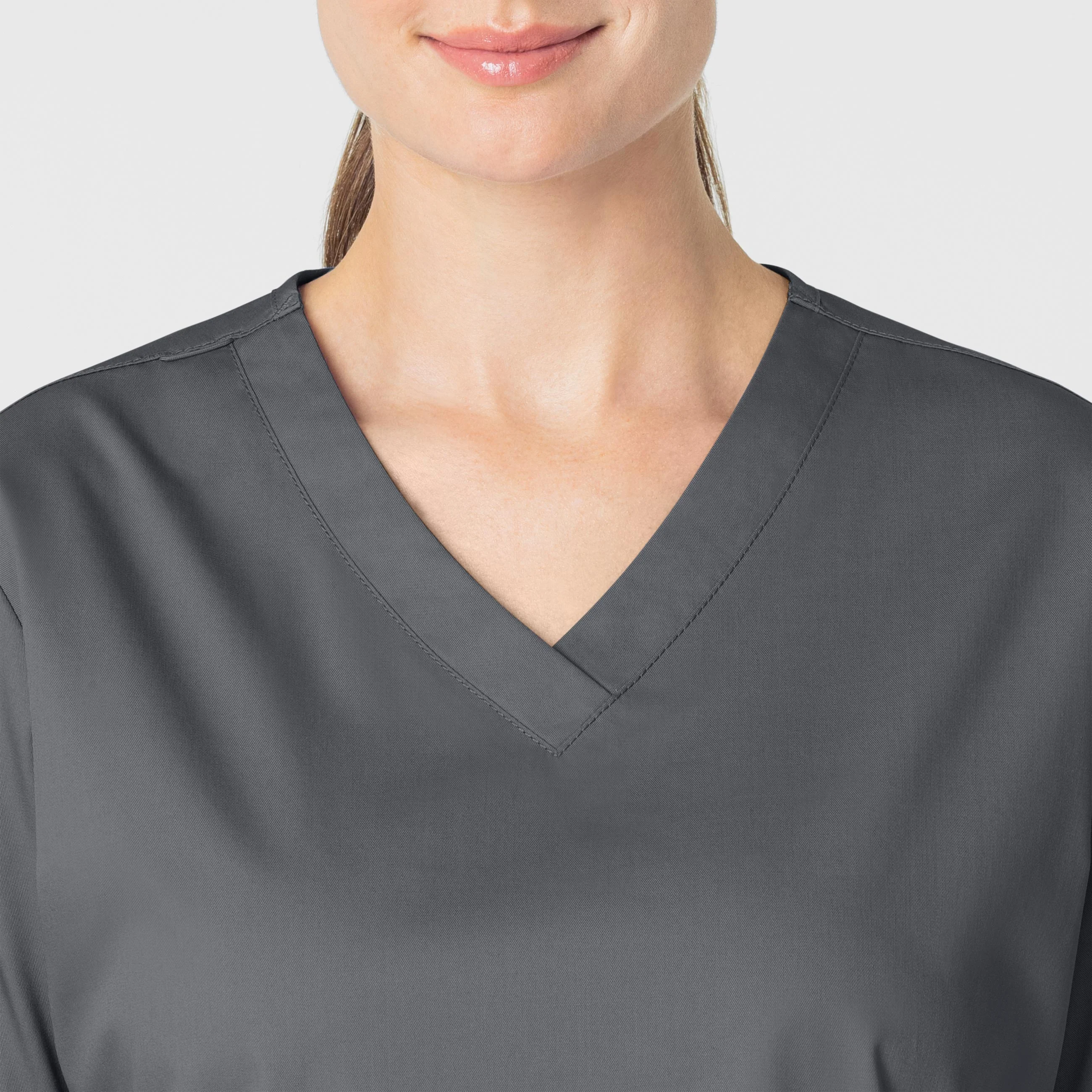 WonderWORK Women's V-Neck Scrub Top - Pewter - Image 5