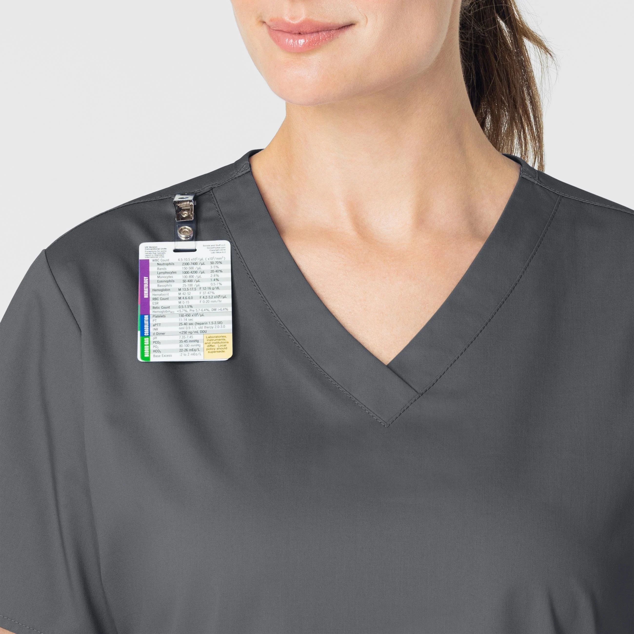 WonderWORK Women's V-Neck Scrub Top - Pewter - Image 6
