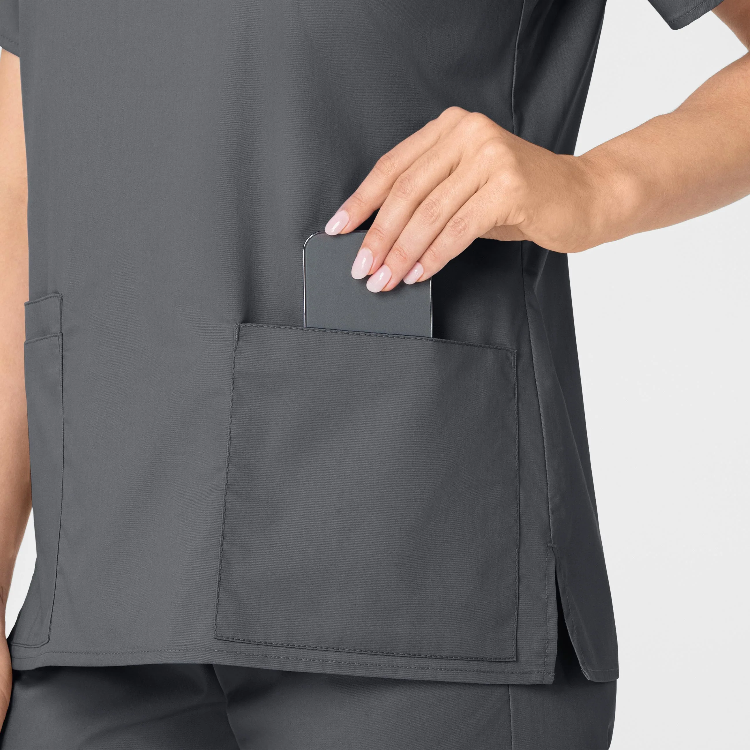 WonderWORK Women's V-Neck Scrub Top - Pewter - Image 8